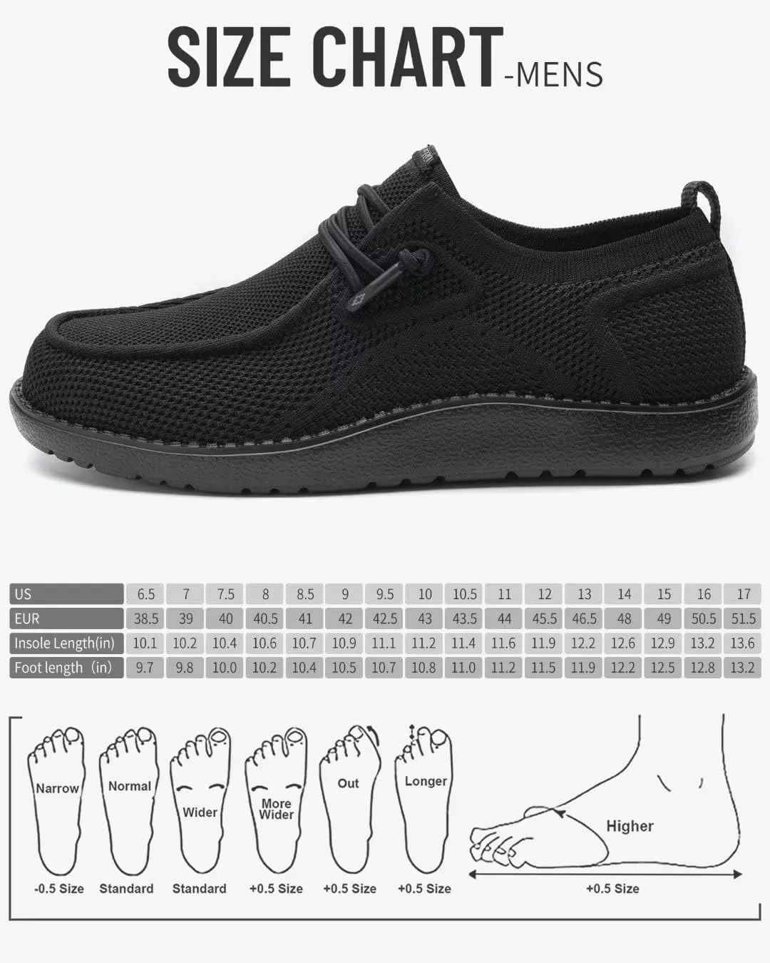 1TAZERO Mens Wide Shoes Casual Slip On Shoes for Men - Men Loafers Wide Comfortable Boat Shoes with Arch Support