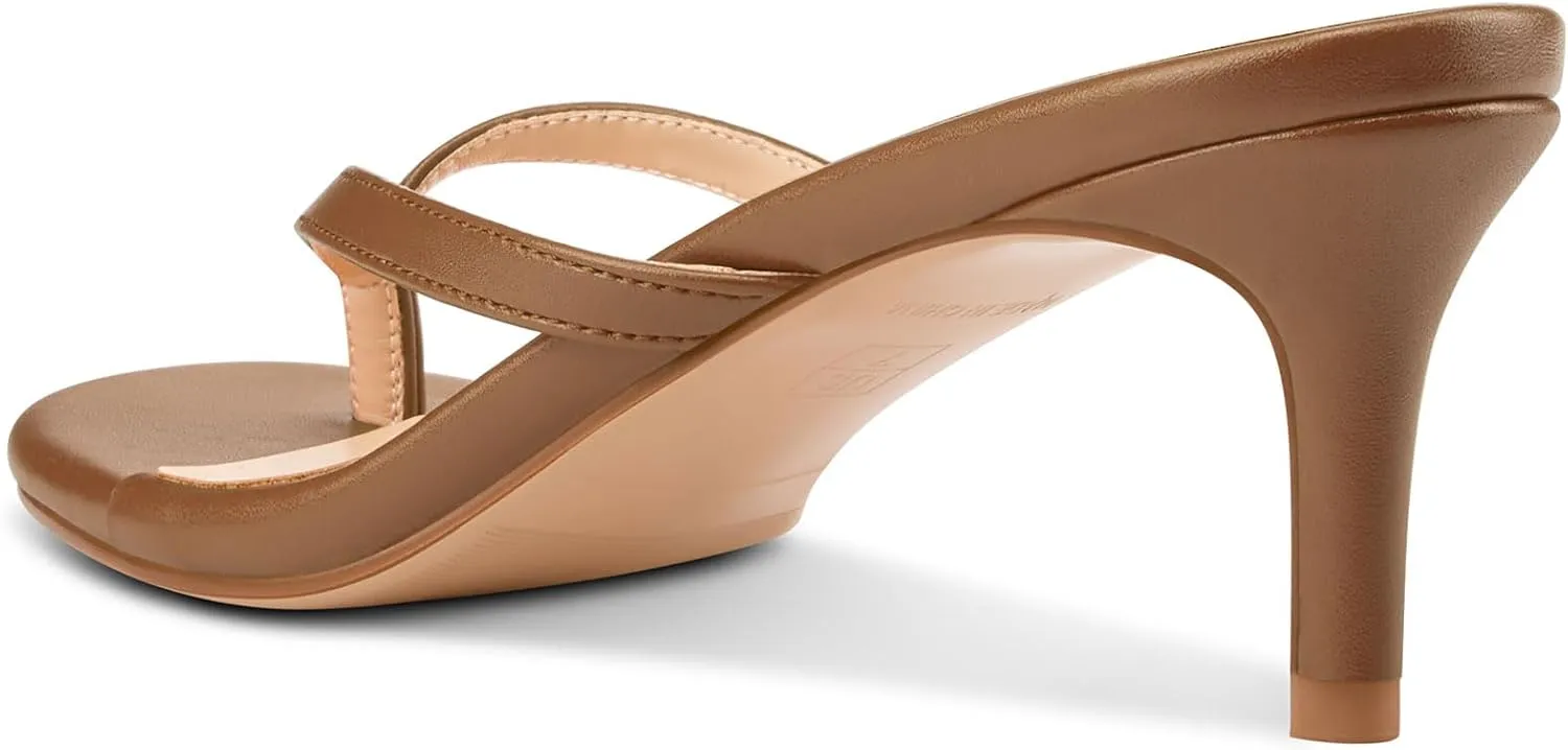 Aachcol Womens Open Toe Flip Flops Stiletto Backless Slippers Slip on Kitten Heel Thong Sandals Slides Party Dress Mules 2.6 Inches Heels