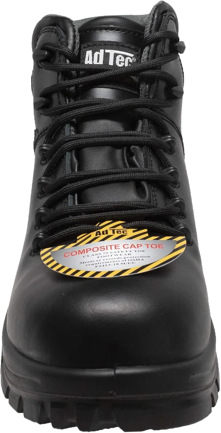 Ad Tec 6in Women Certified Safety Work Boots - Waterproof Grain Oiled Leather with Composite Toe