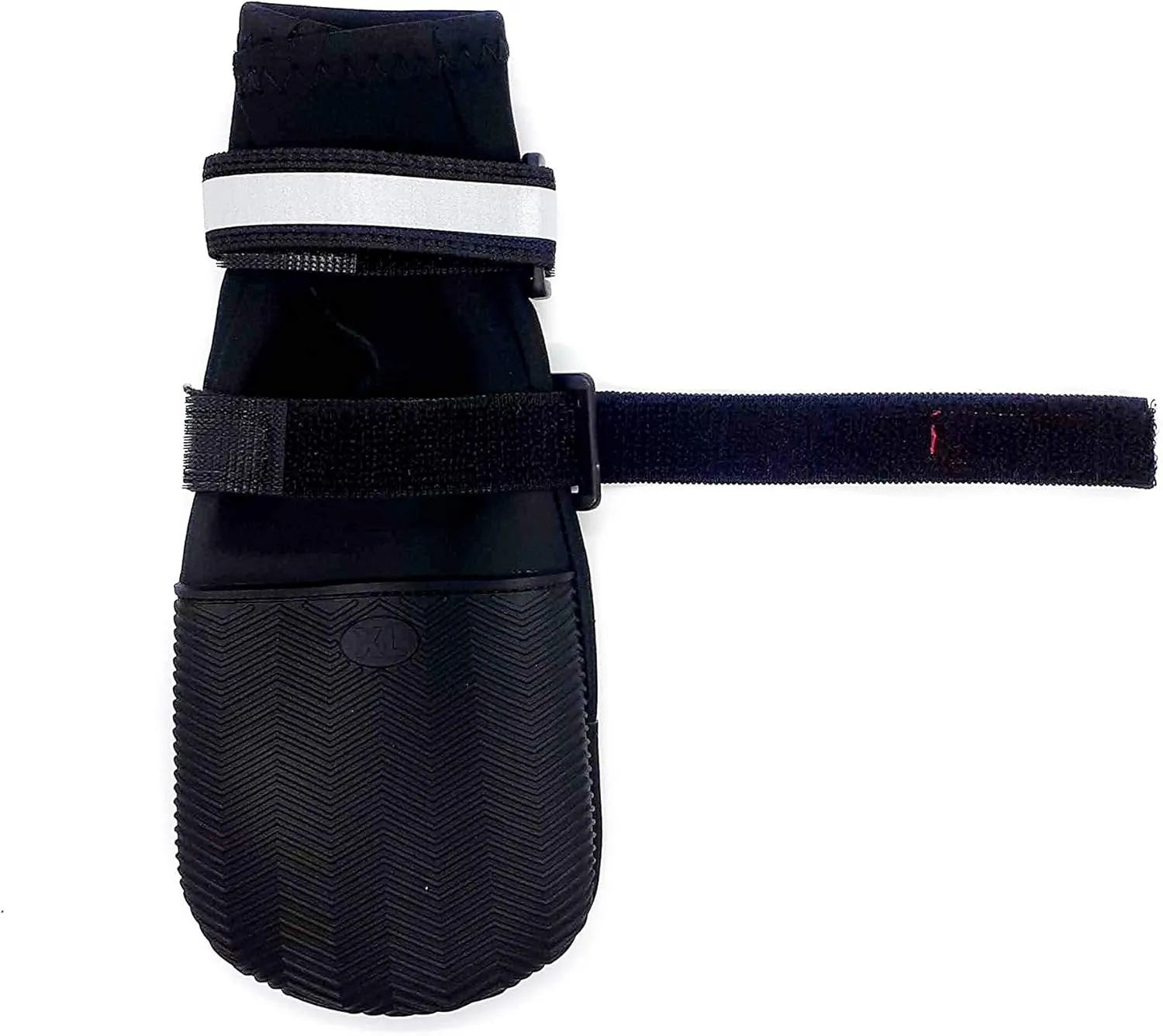 All Weather Neoprene Paw Protector Dog Boots with Reflective Straps in 5 Sizes! (Black XL)