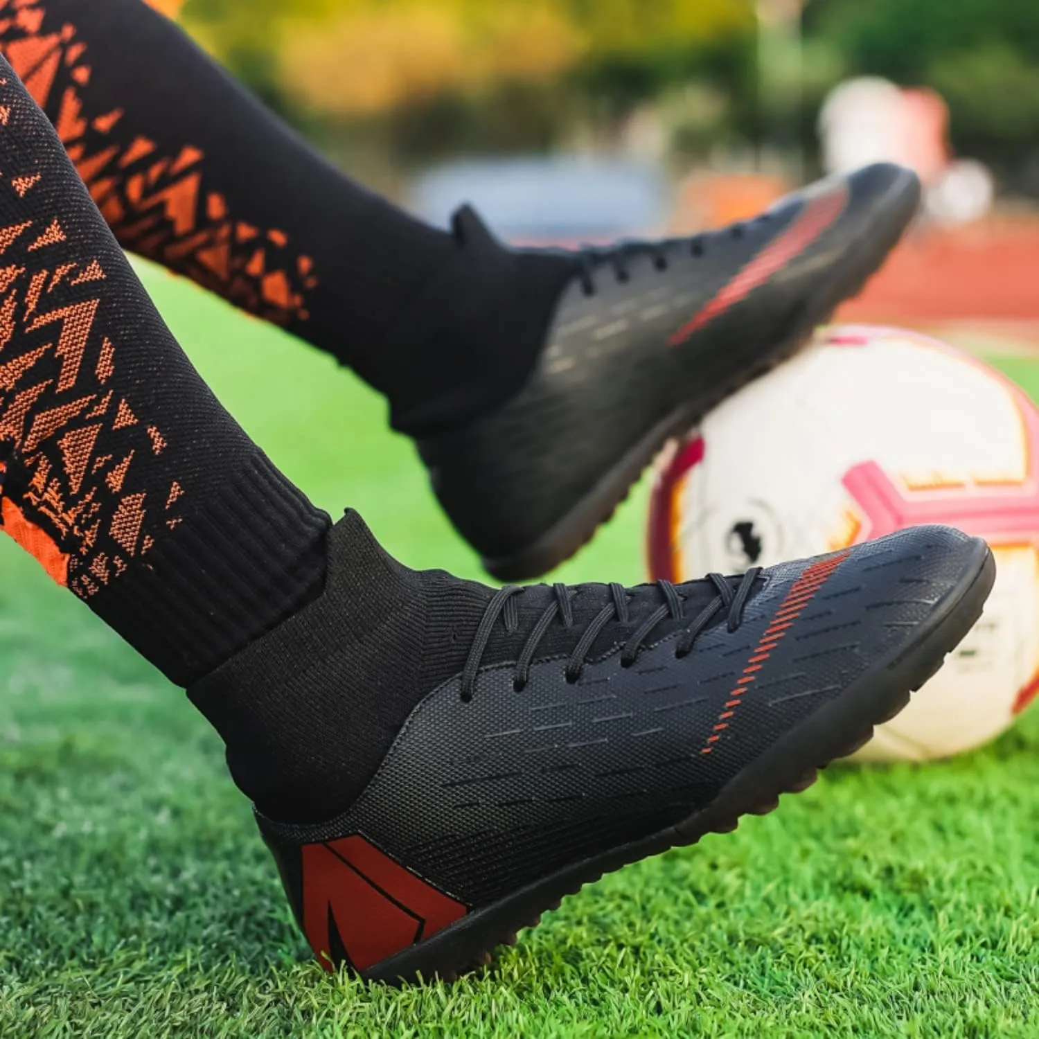 AMZ BSHIDA Indoor Soccer Shoes for Mens Youth Athletic Football Soccer Turf Cleats