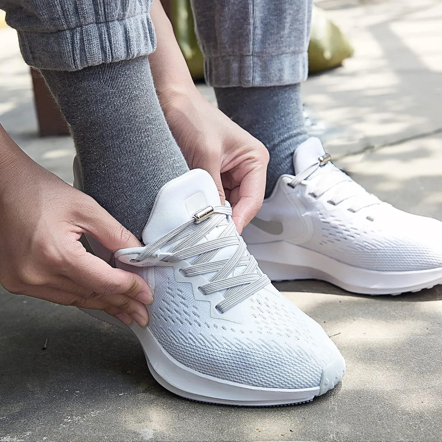 anan520 2 Pairs Elastic No Tie Shoelaces for Adults and Kids，Tieless Elastic Shoe Laces for Sneaker