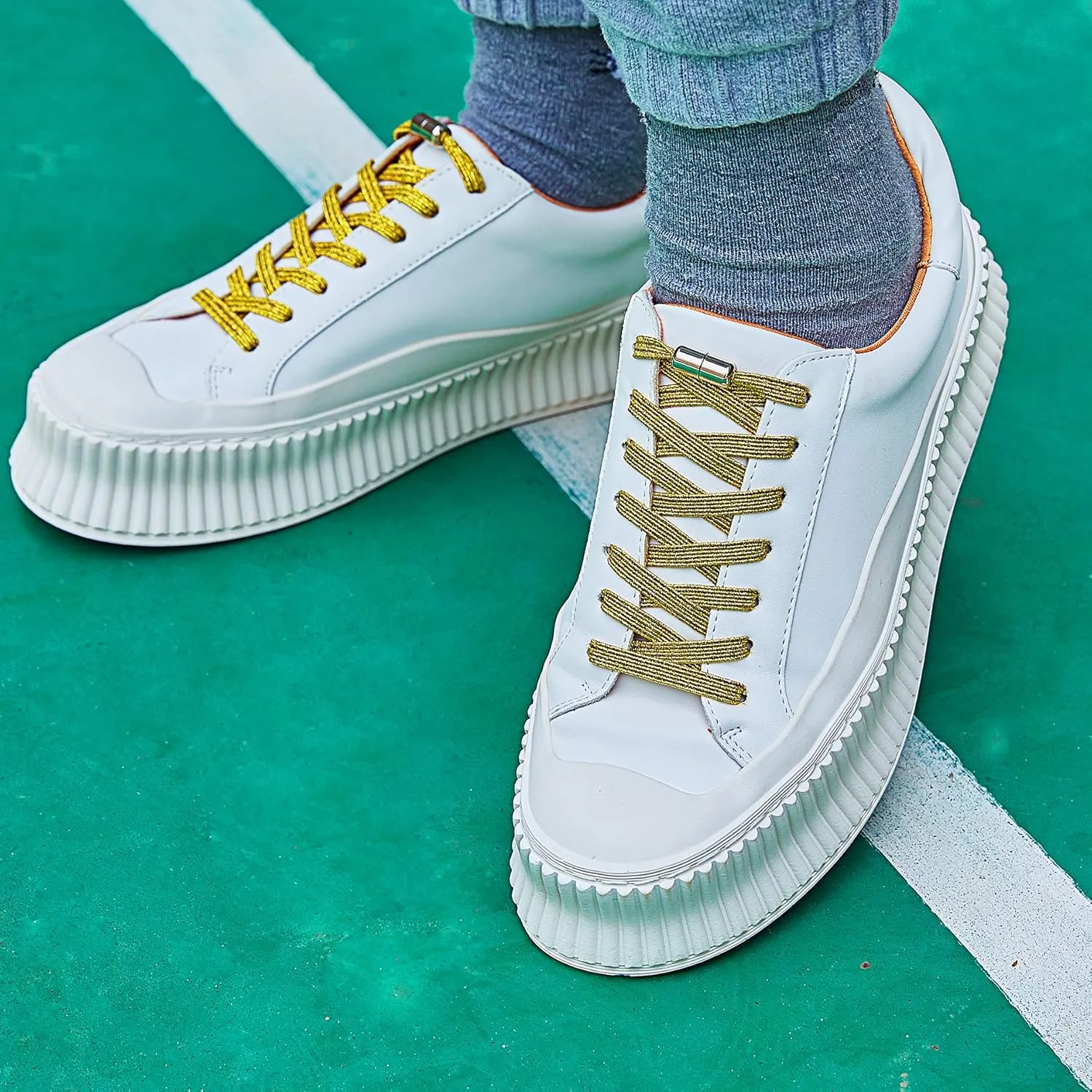 anan520 2 Pairs Elastic No Tie Shoelaces for Adults and Kids，Tieless Elastic Shoe Laces for Sneaker