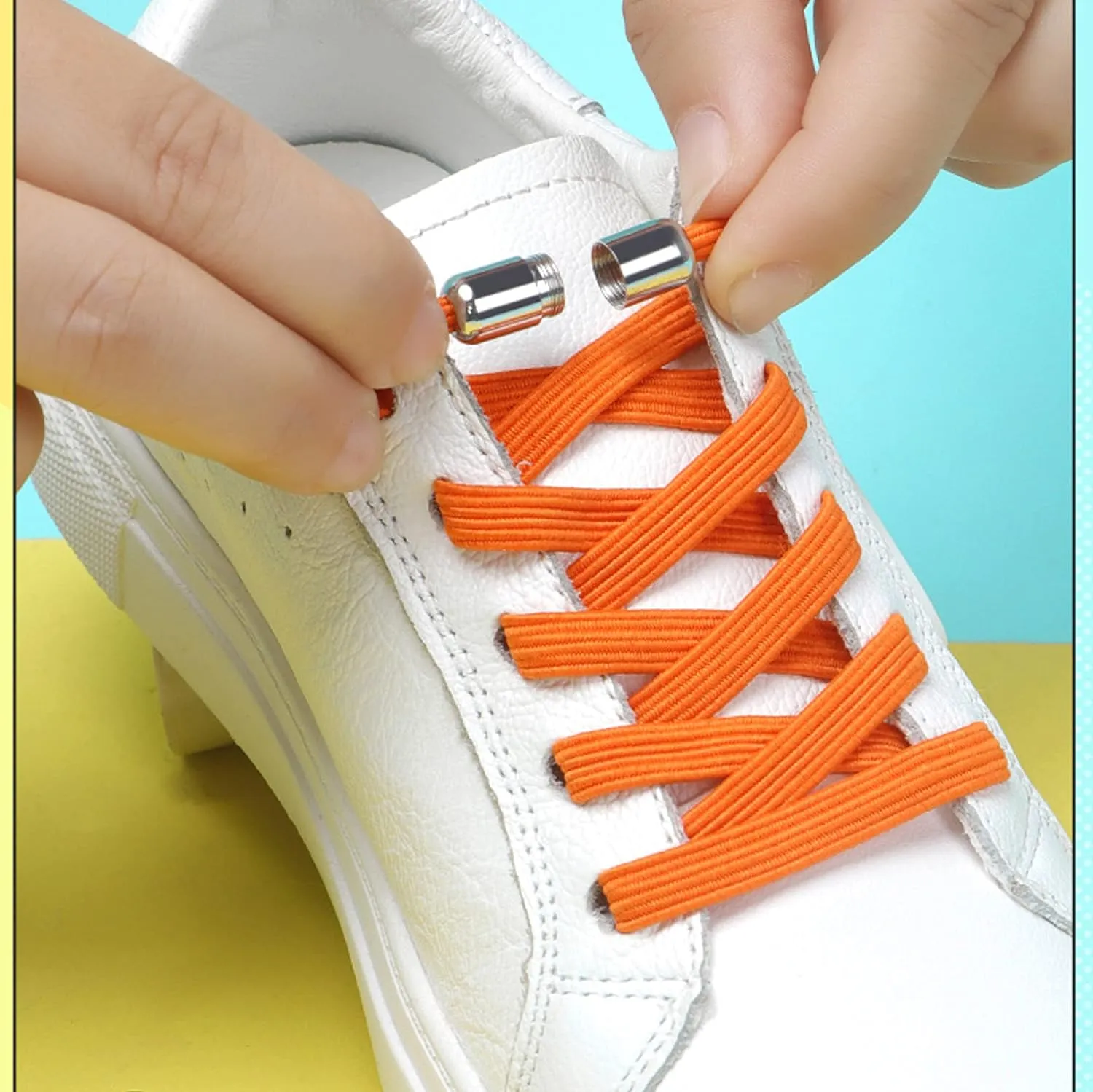 anan520 2 Pairs Elastic No Tie Shoelaces for Adults and Kids，Tieless Elastic Shoe Laces for Sneaker