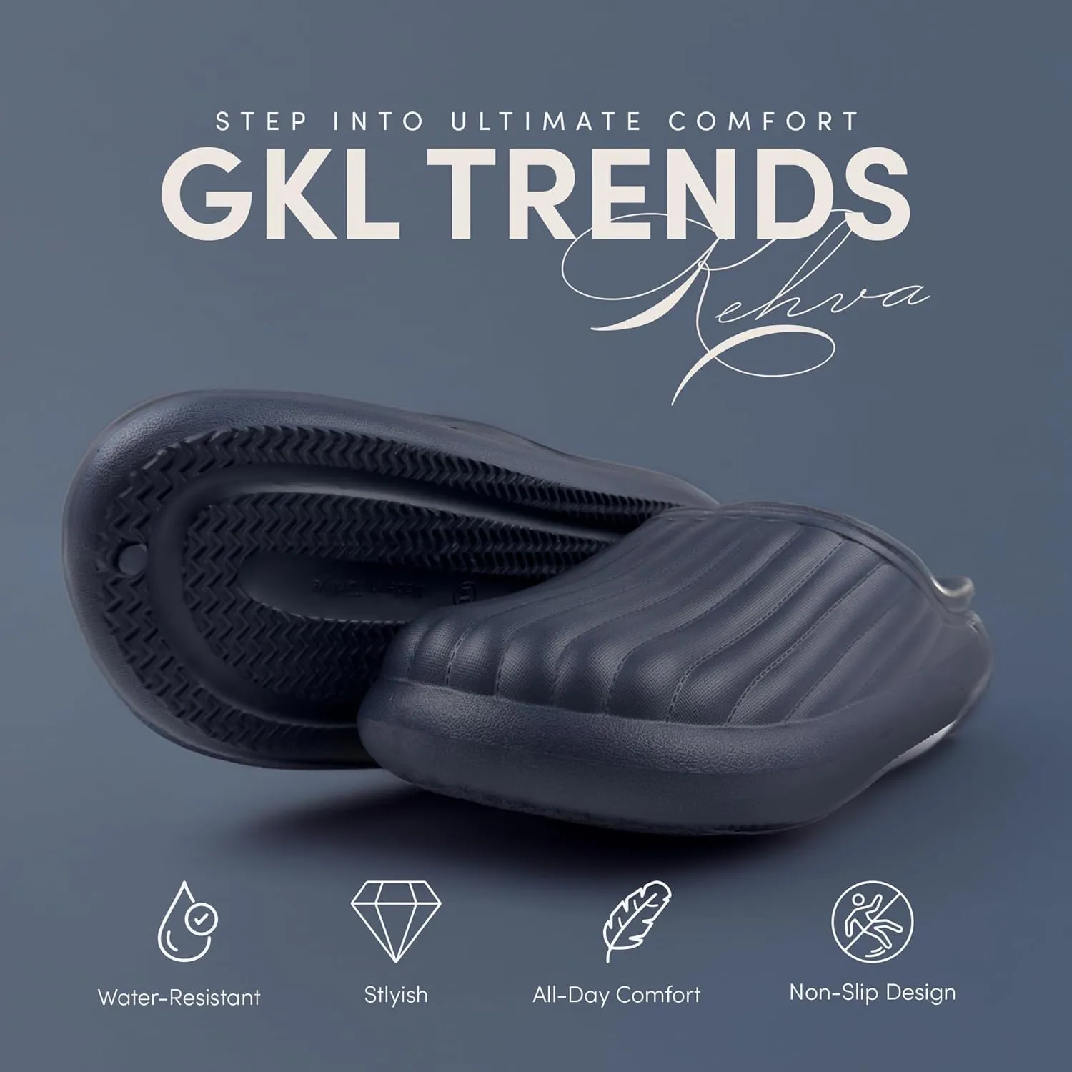 Ares Slippers - Flexible and Waterproof Eva Cloud Slippers, Non-Slip Comfy Pillow Sandals with Plush Lining