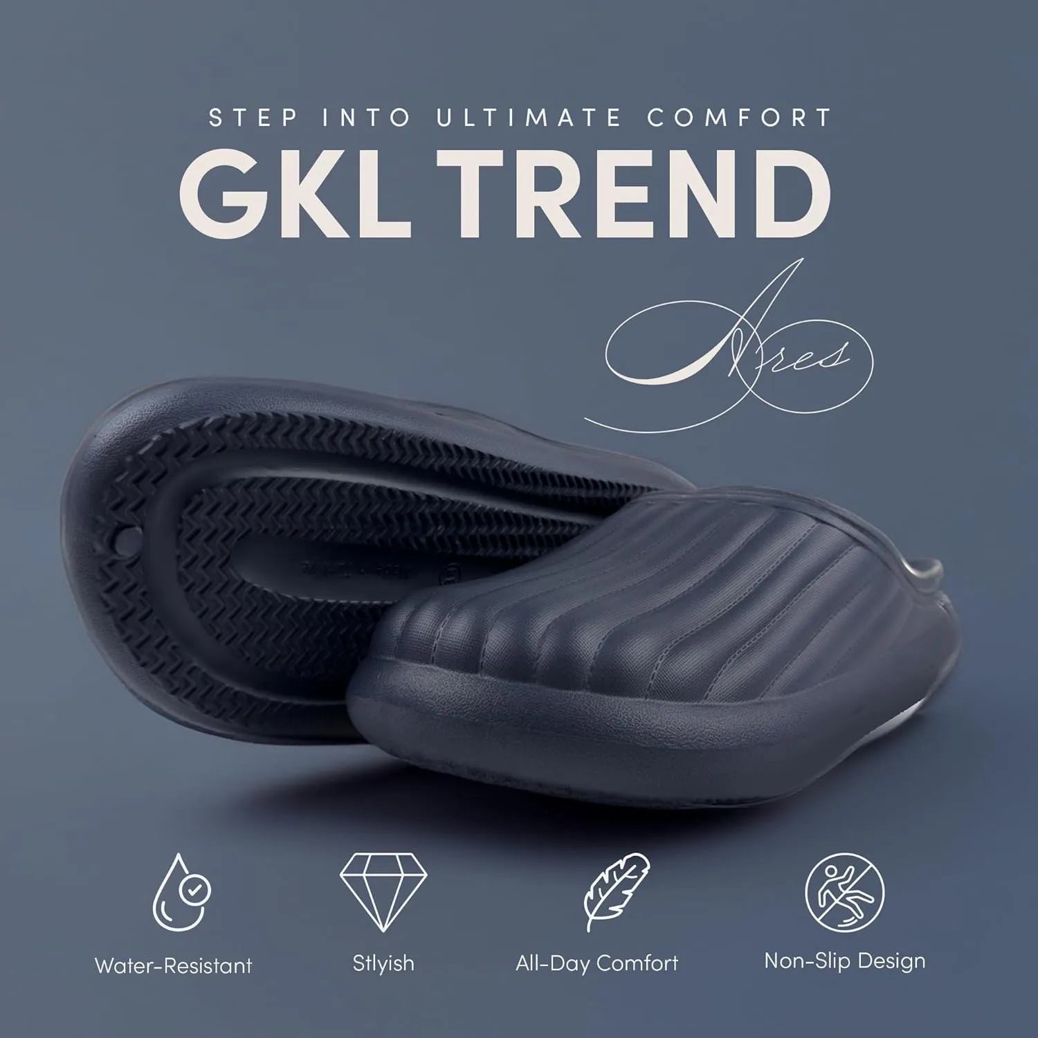 Ares Slippers - Flexible and Waterproof Eva Cloud Slippers, Non-Slip Comfy Pillow Sandals with Plush Lining