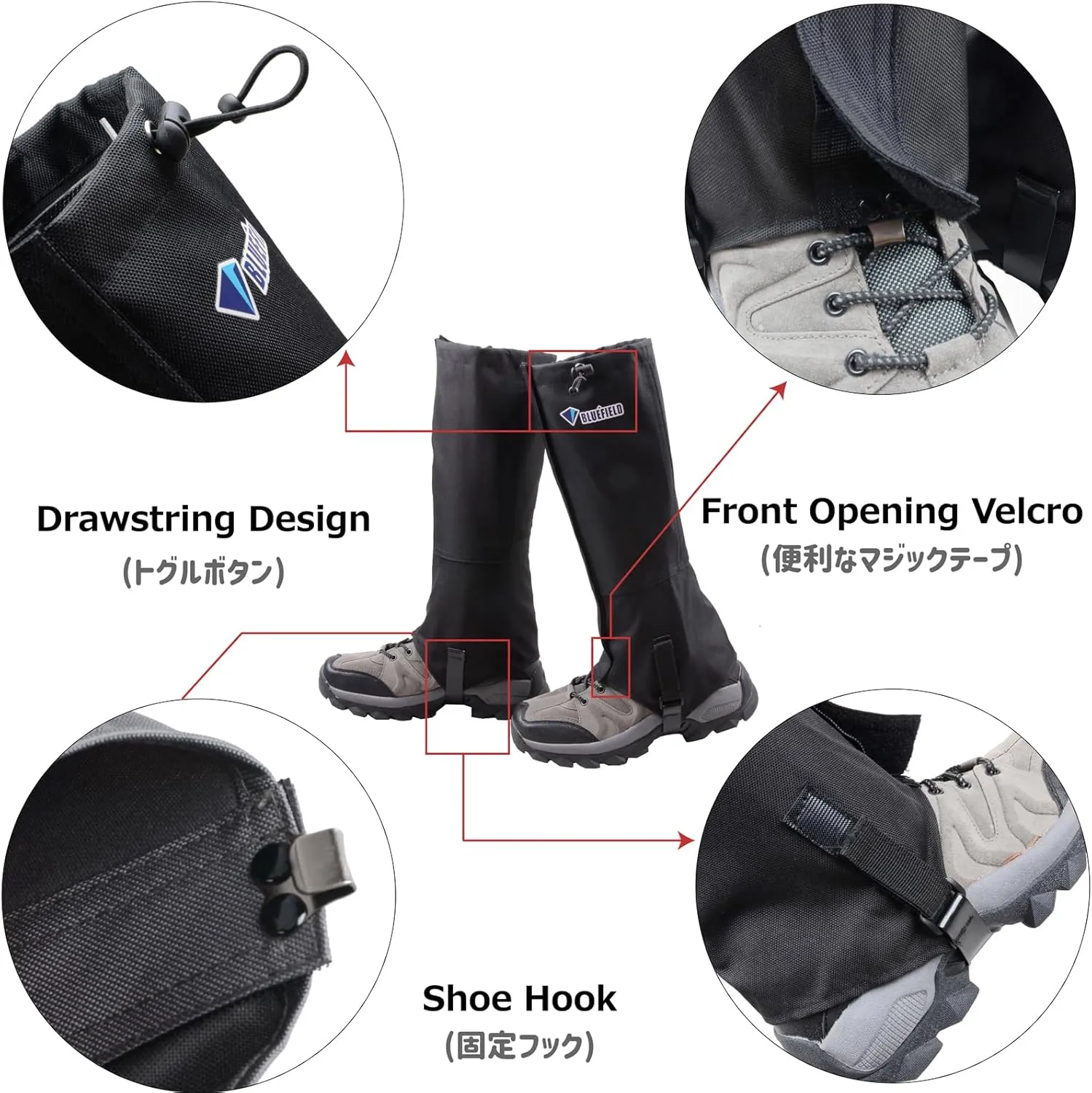 Azarxis Hiking Gaiters for Outdoor Camping Running Walking Backpacking Women Men Ankle Leg Guard Boot Legging Cover Snow Lightweight Waterproof Mountain Hunting