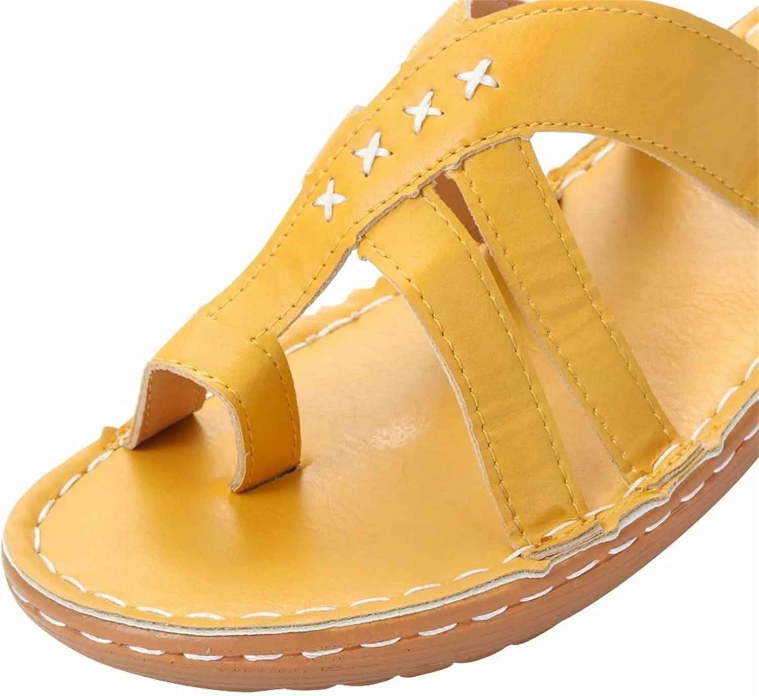 BBPM Sandals for Women Summer Bunion Correction Sandals Flip Flops Arch Support Sandals Comfy Slippers Big Toe Bone Flat Orthopedic Walking Shoes,Brass,EU37/US6