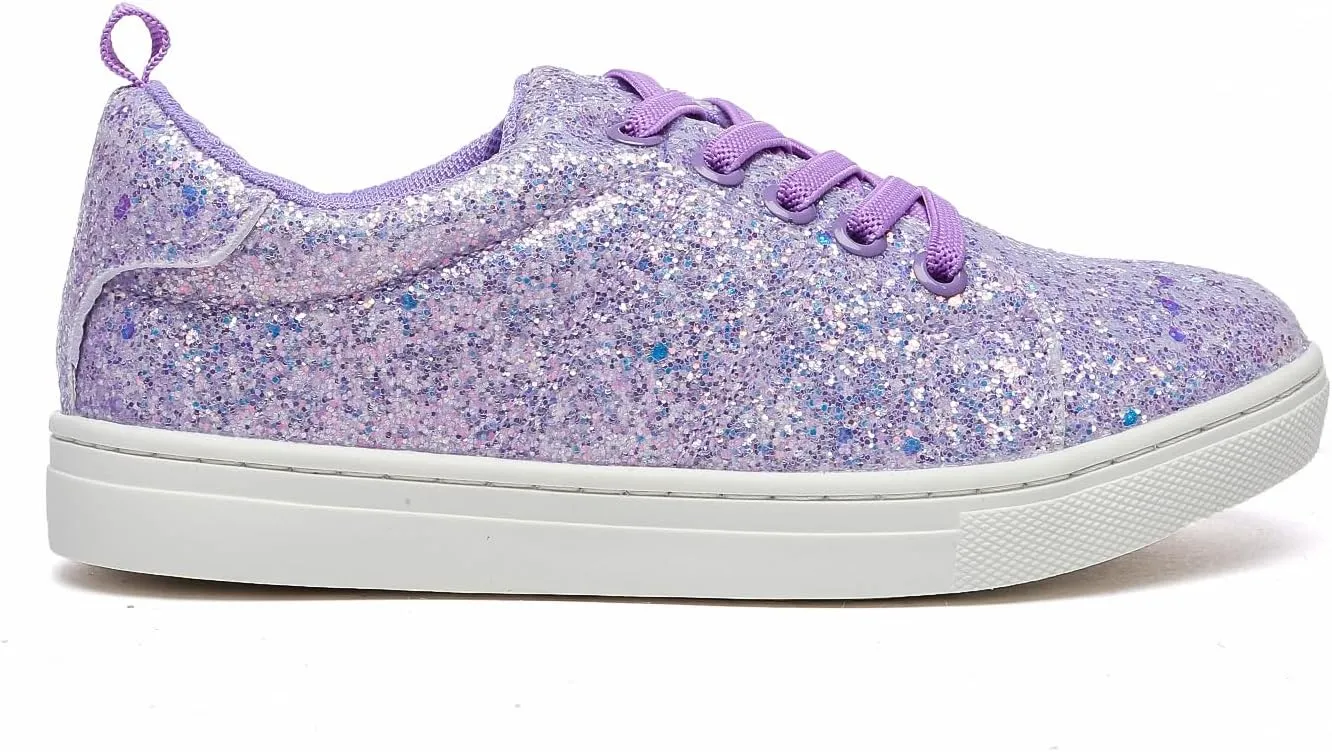 Bernal Girls & Boys Sparkle Glitter Sequin Sneakers Toddler/Little Kid/Big Kid Slip On School Low Top Walking Shoes Show Gift
