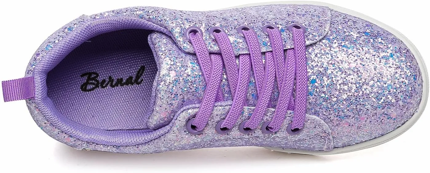Bernal Girls & Boys Sparkle Glitter Sequin Sneakers Toddler/Little Kid/Big Kid Slip On School Low Top Walking Shoes Show Gift