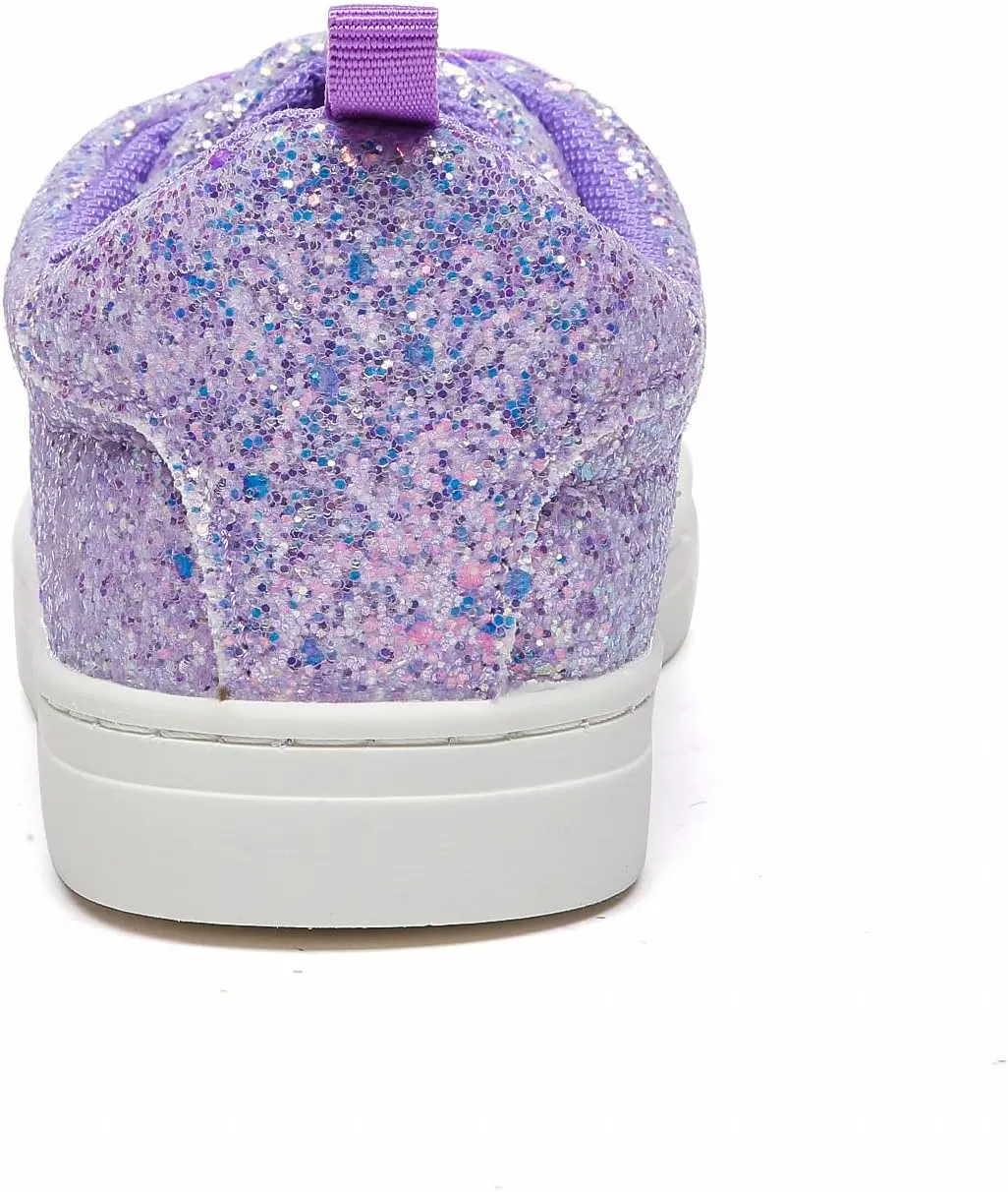 Bernal Girls & Boys Sparkle Glitter Sequin Sneakers Toddler/Little Kid/Big Kid Slip On School Low Top Walking Shoes Show Gift