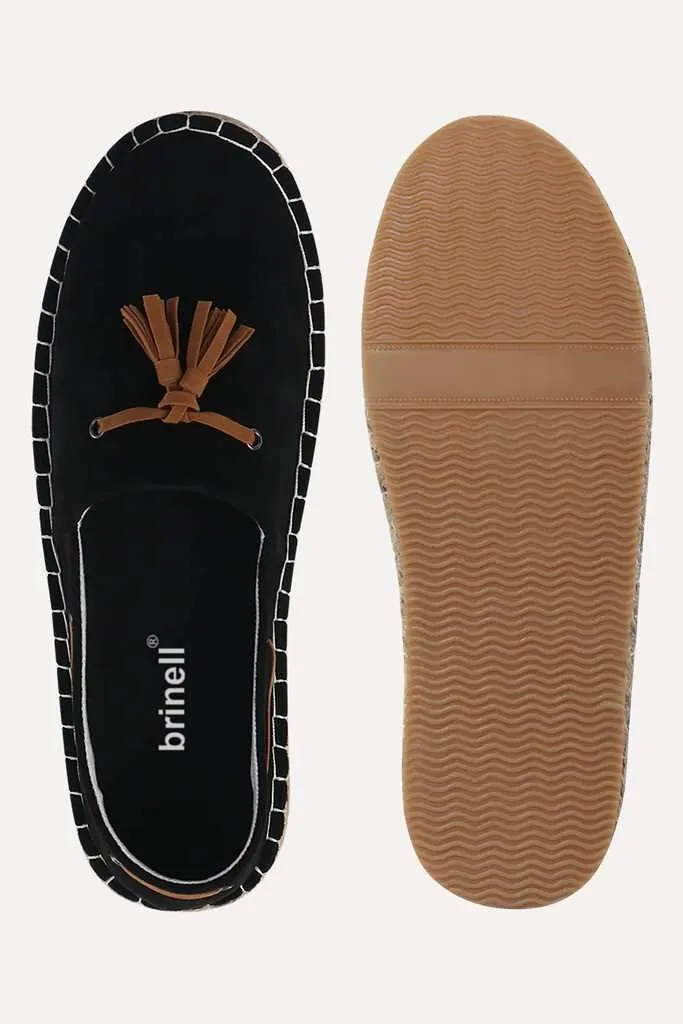Black Suede Tassel Espadrilles