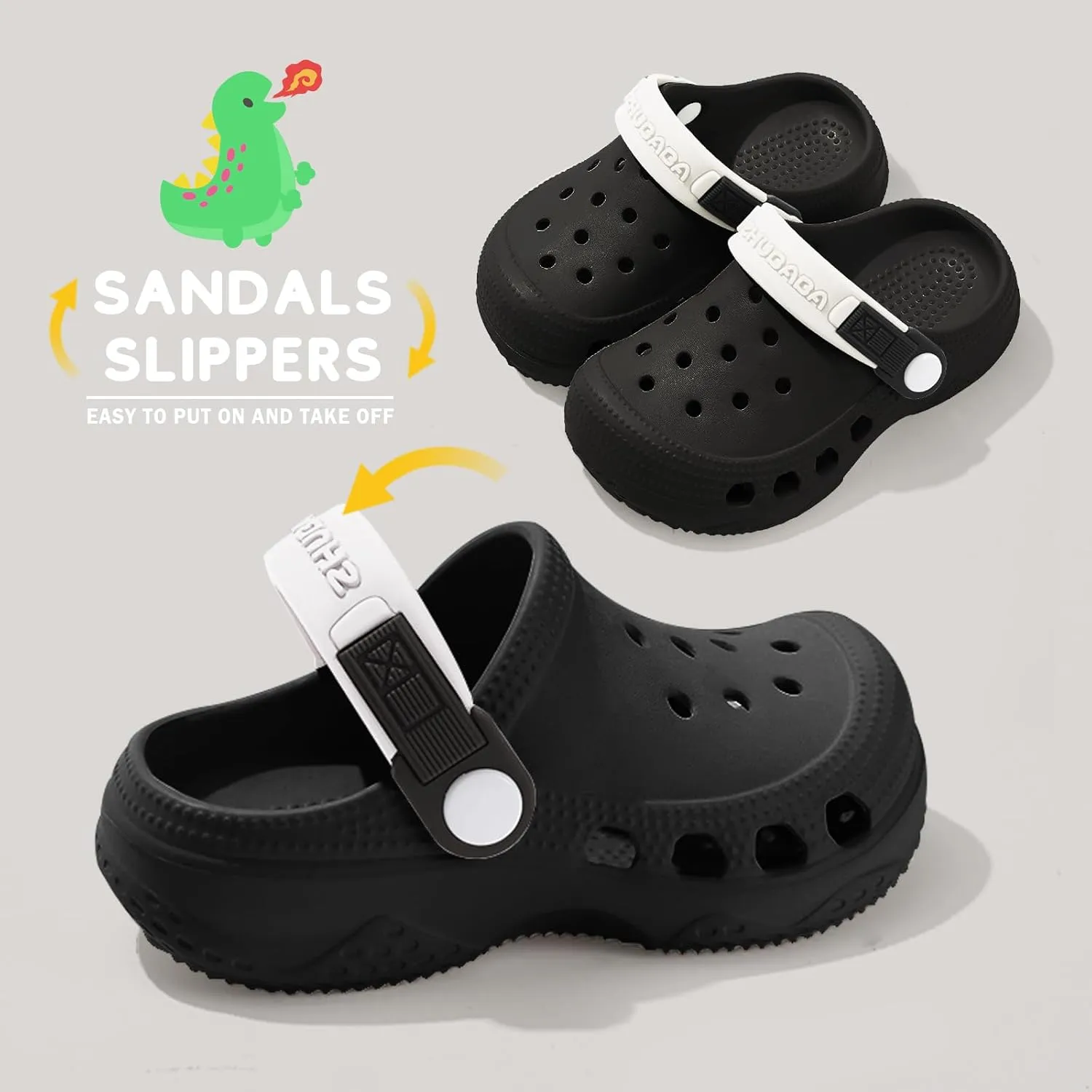 Boys Girls Toddler Clogs Little Kids Slip on Slides Sandals Children Summer Beach Pool Outdoor Water Shoes Shower Slippers