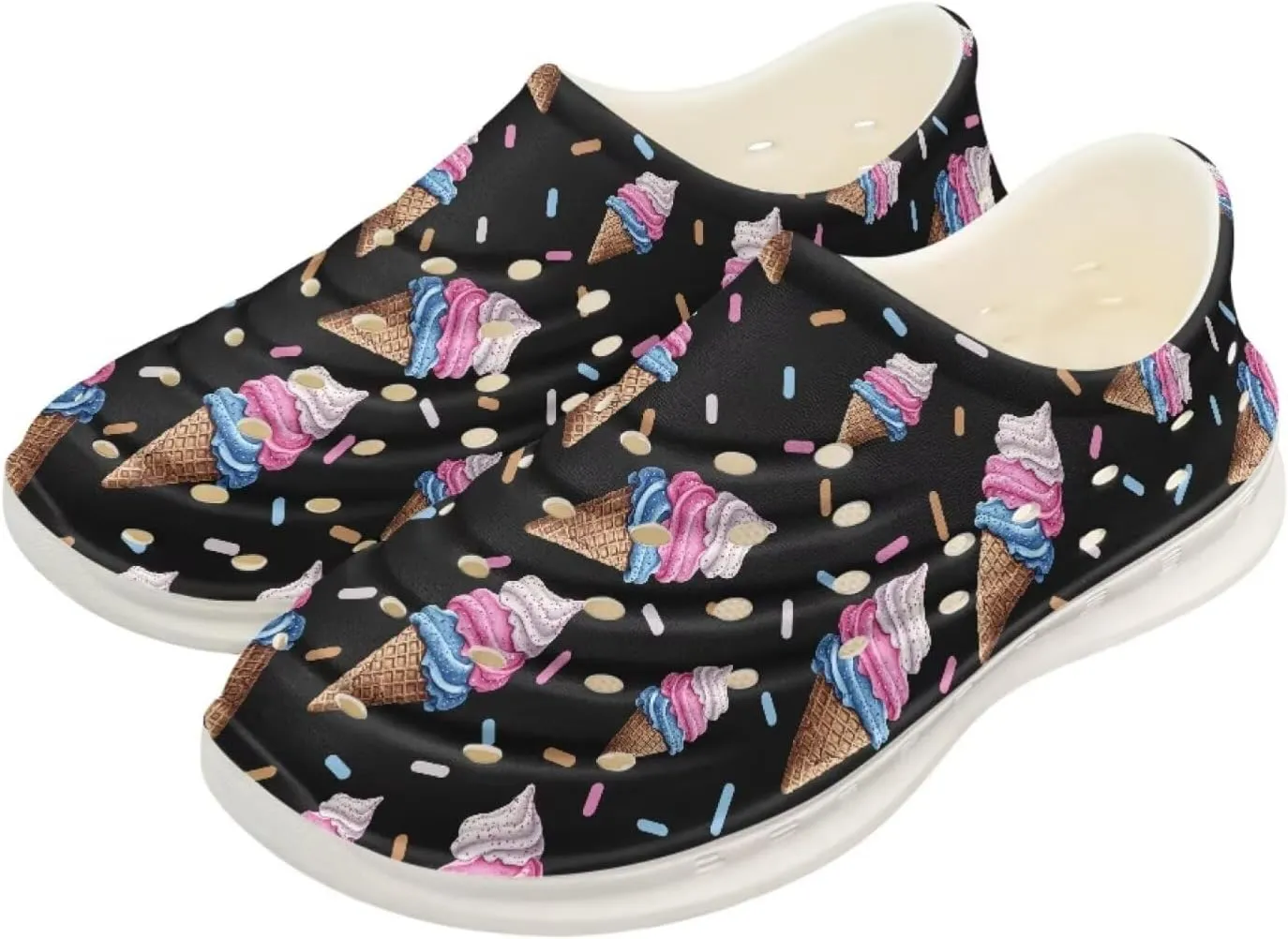 Boys Girls Water Shoes Kids Soft Beach Sport Sandals Funny Print Breathable Swimming Sandals for Big Kids