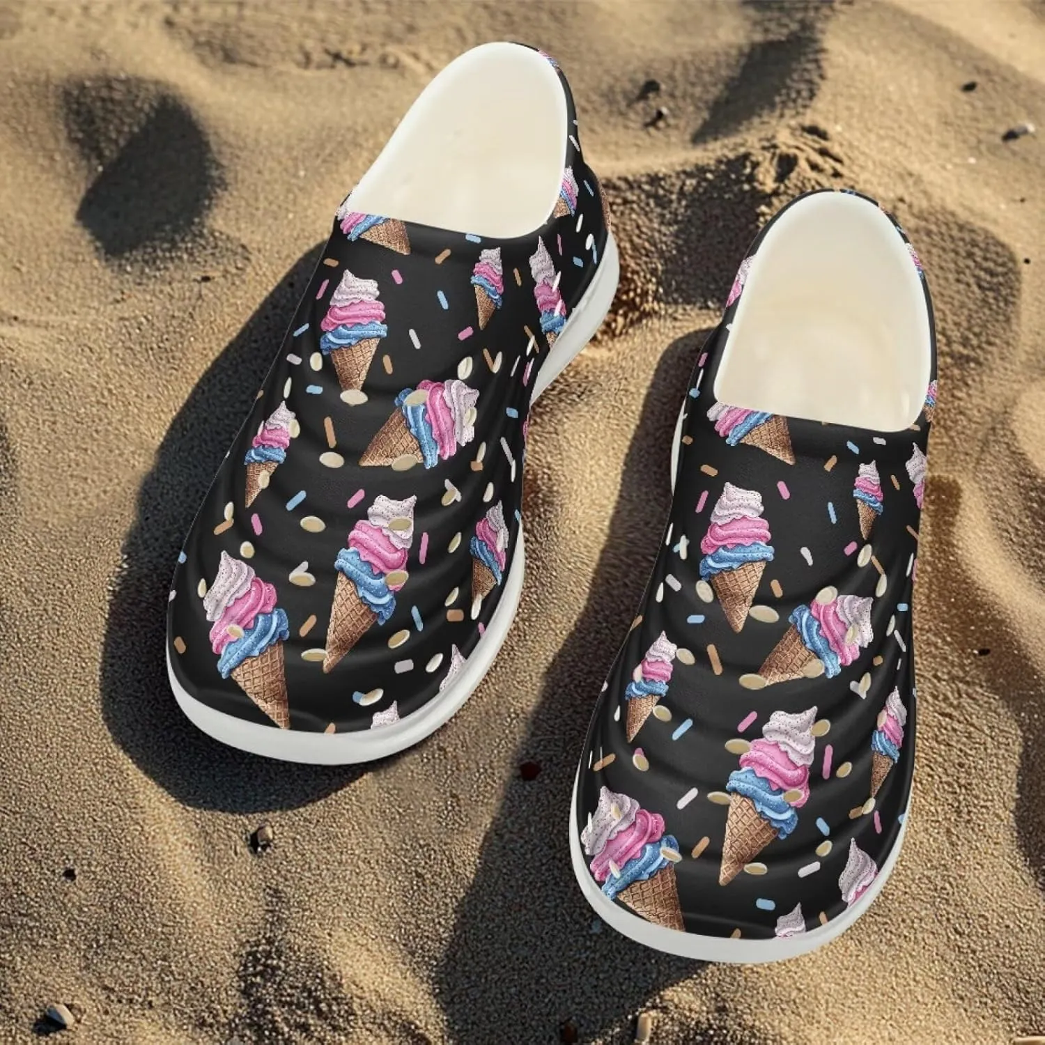Boys Girls Water Shoes Kids Soft Beach Sport Sandals Funny Print Breathable Swimming Sandals for Big Kids