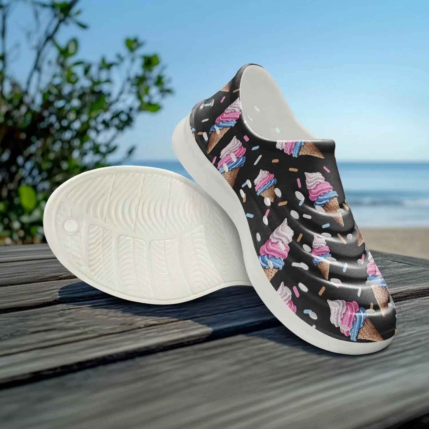 Boys Girls Water Shoes Kids Soft Beach Sport Sandals Funny Print Breathable Swimming Sandals for Big Kids