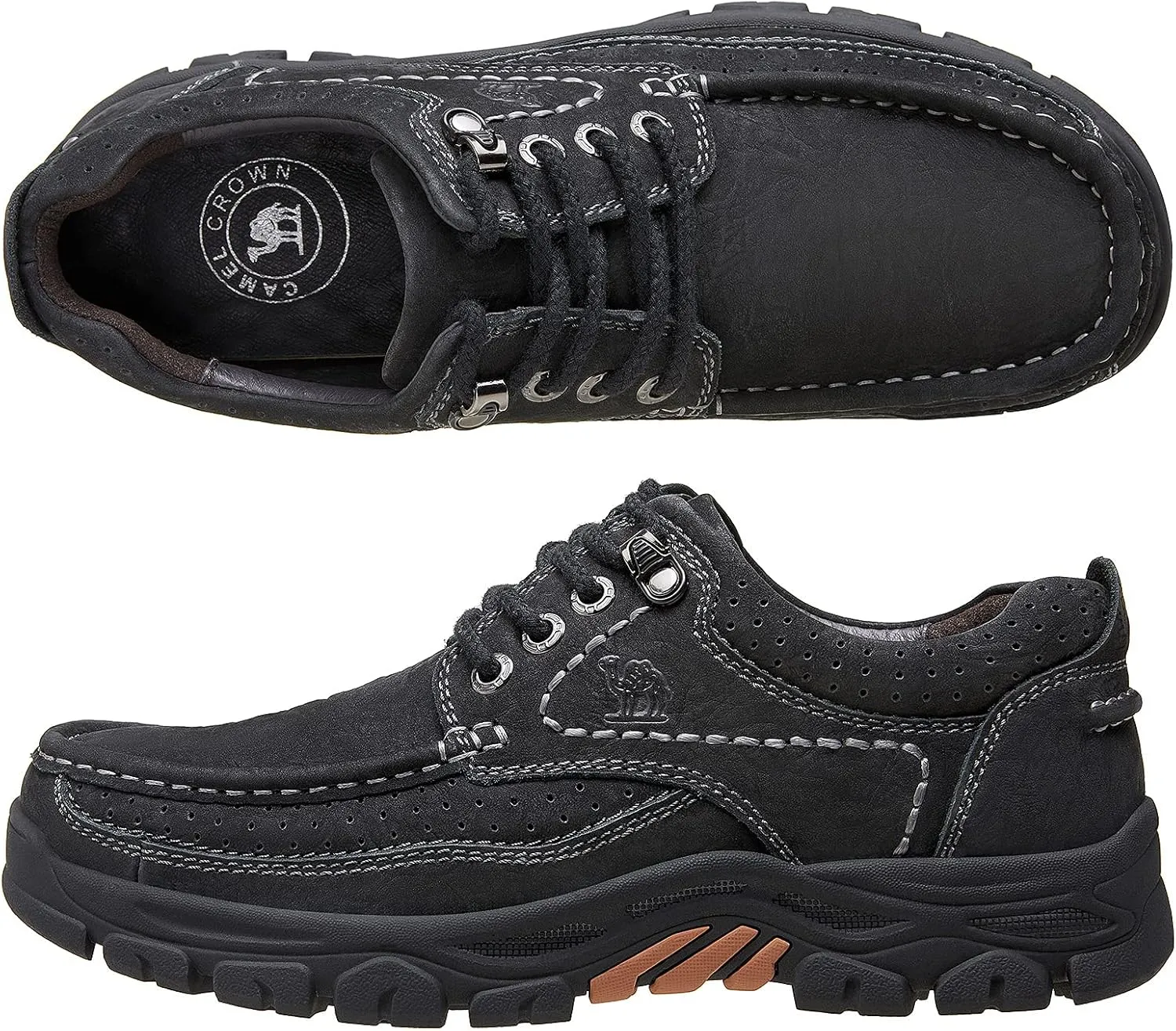 CAMEL CROWN Men Casual Shoes Loafers Comfortable Walking Shoes Oxford for Work Dress Travel-Lace up