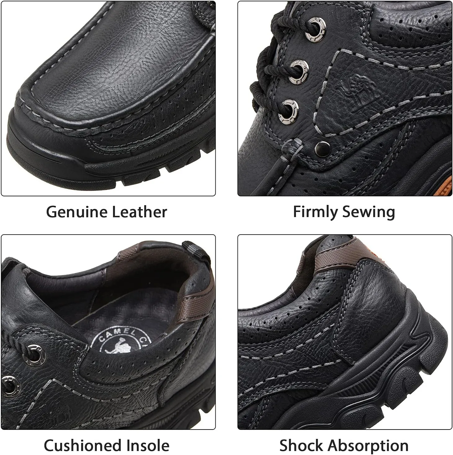 CAMEL CROWN Men Casual Shoes Loafers Comfortable Walking Shoes Oxford for Work Dress Travel-Lace up