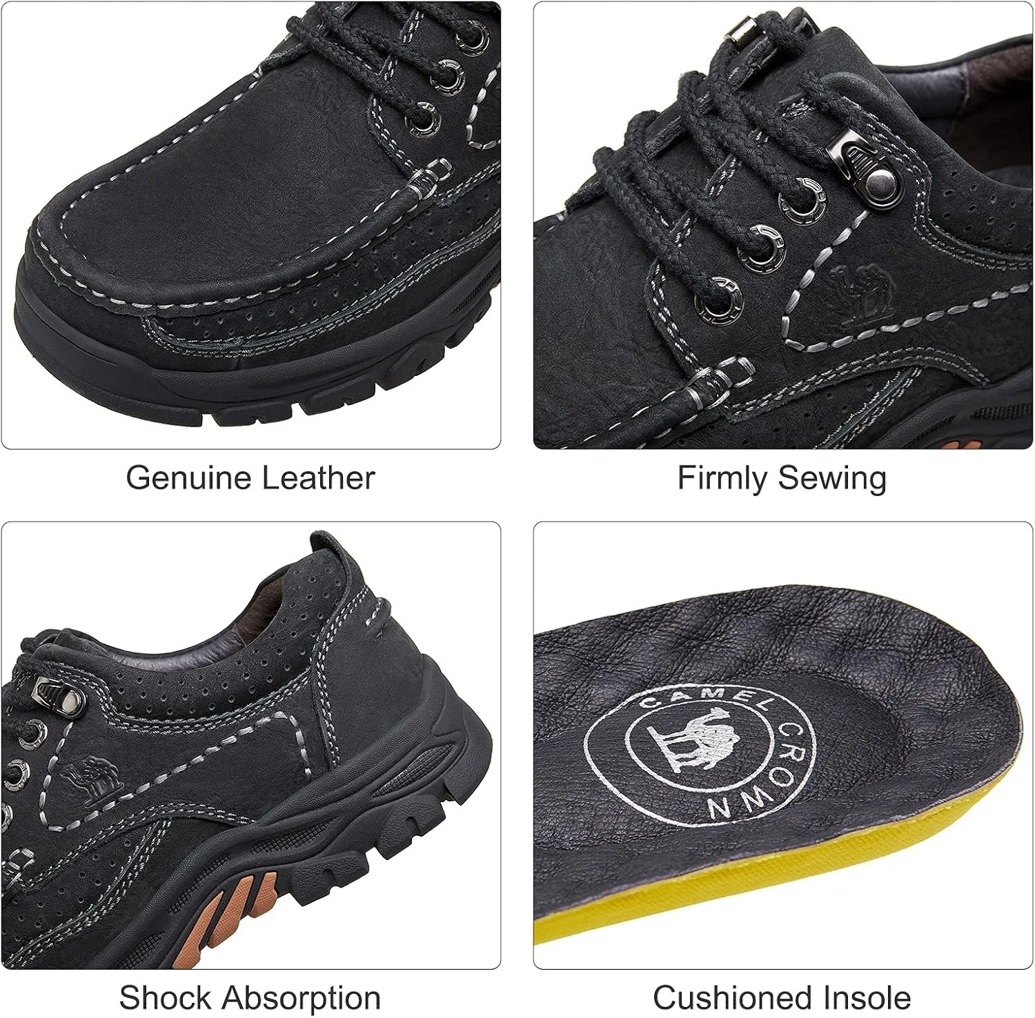 CAMEL CROWN Men Casual Shoes Loafers Comfortable Walking Shoes Oxford for Work Dress Travel-Lace up