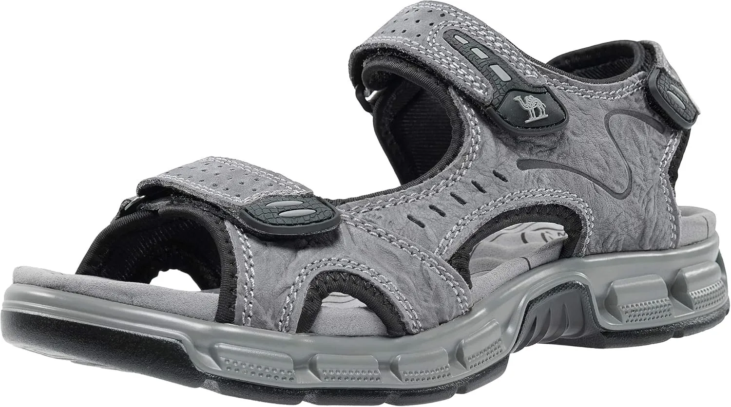 CAMEL CROWN Men's Leather Sandals Hiking Outdoor Water Beach Sports Mens Sandals for Summer with Open Toe Adjustable Straps