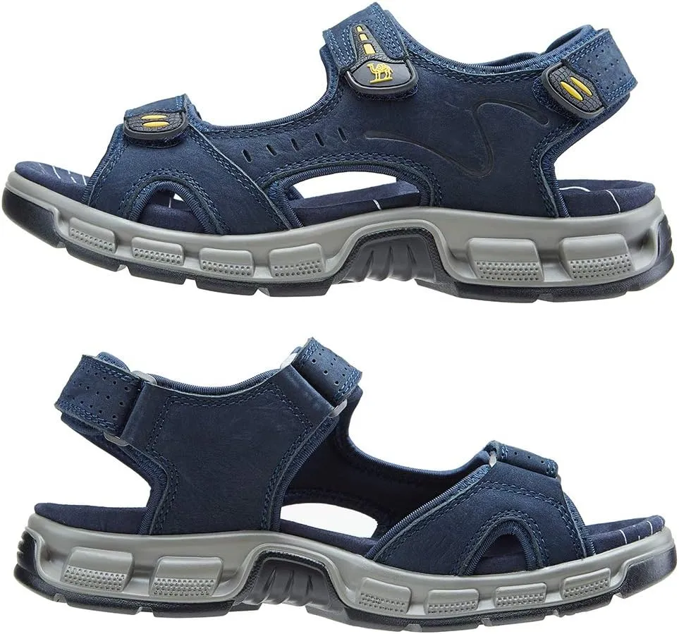 CAMEL CROWN Men's Leather Sandals Hiking Outdoor Water Beach Sports Mens Sandals for Summer with Open Toe Adjustable Straps