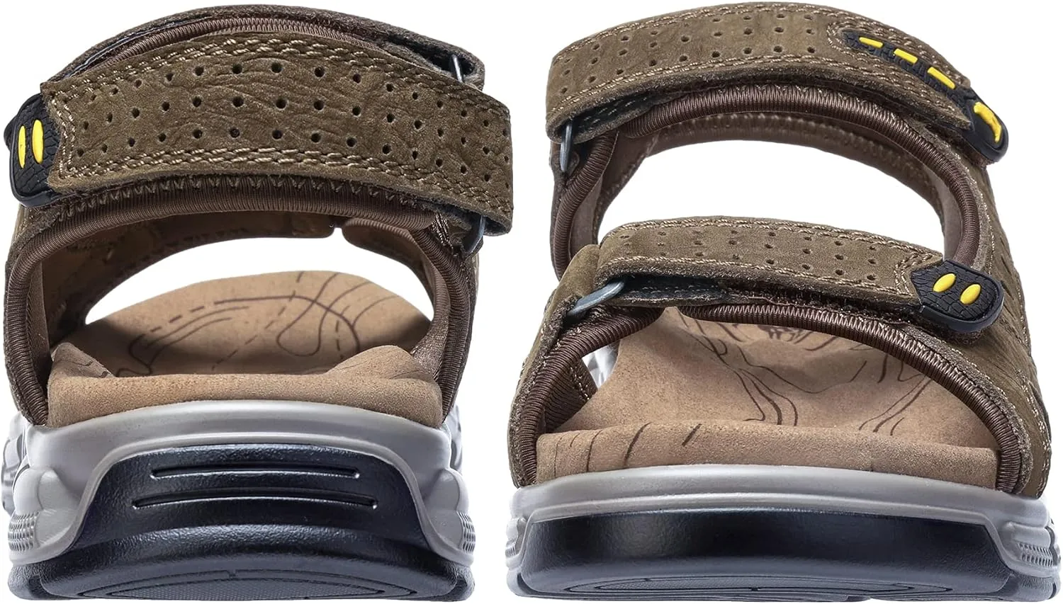 CAMEL CROWN Men's Leather Sandals Hiking Outdoor Water Beach Sports Mens Sandals for Summer with Open Toe Adjustable Straps