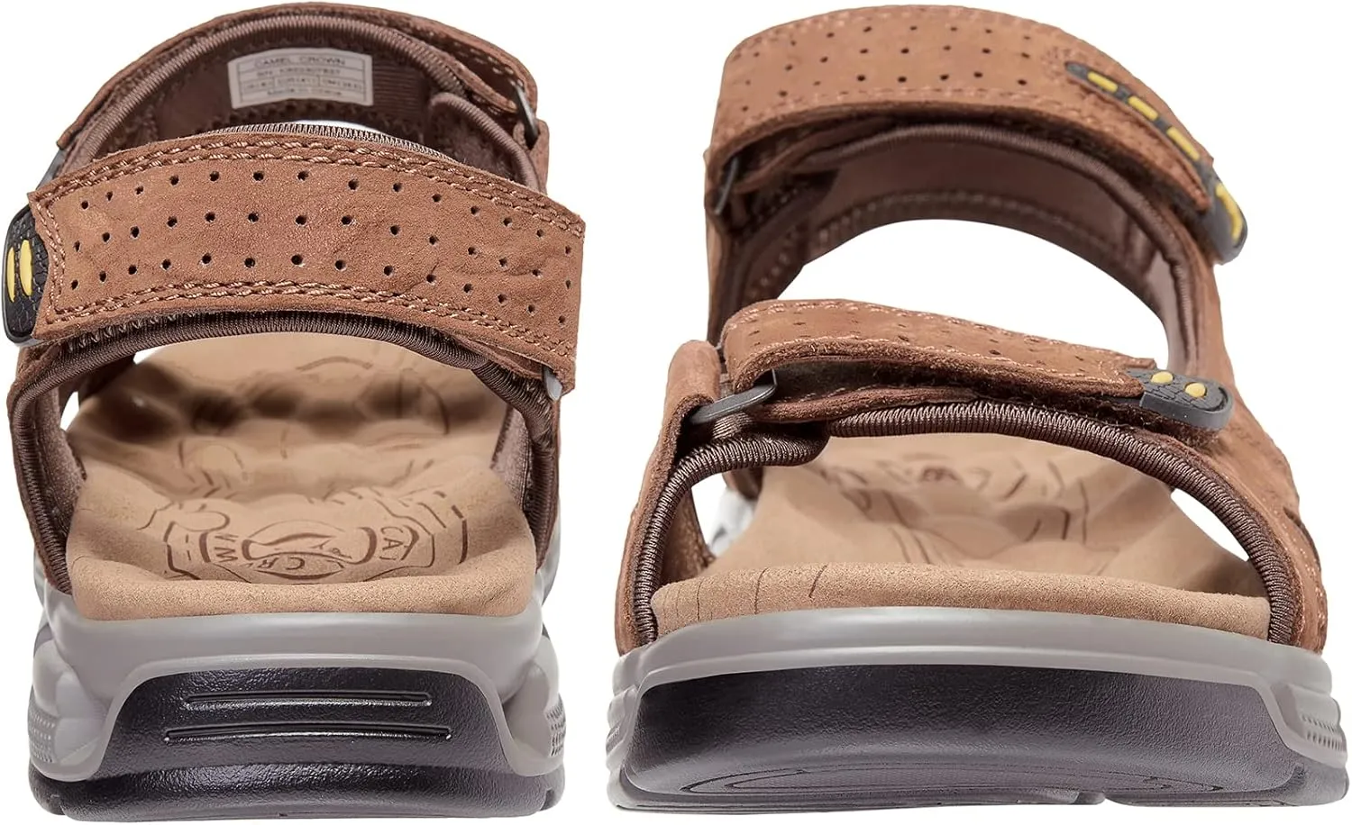 CAMEL CROWN Men's Leather Sandals Hiking Outdoor Water Beach Sports Mens Sandals for Summer with Open Toe Adjustable Straps