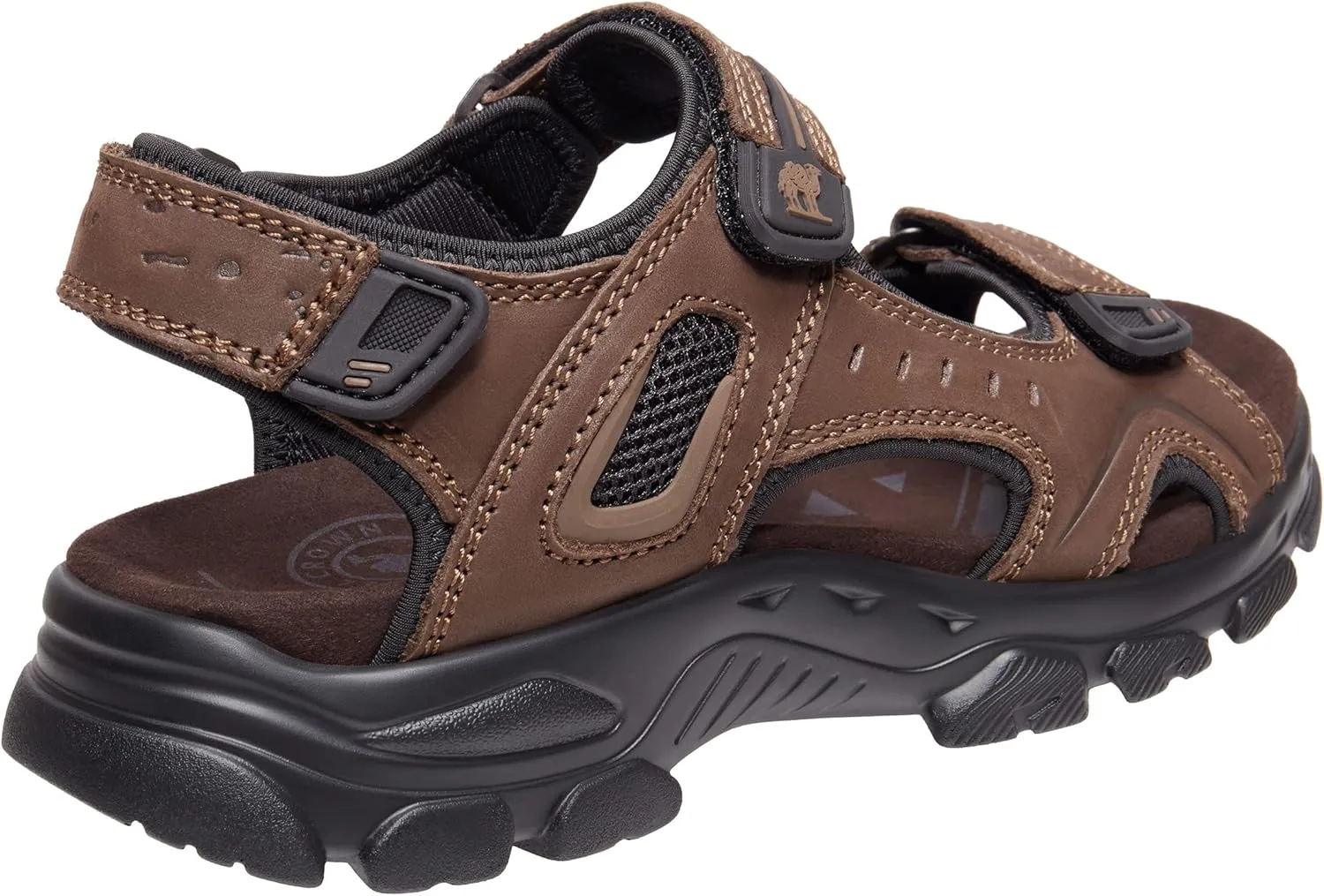 CAMEL CROWN Men's Leather Sandals Hiking Outdoor Water Beach Sports Mens Sandals for Summer with Open Toe Adjustable Straps