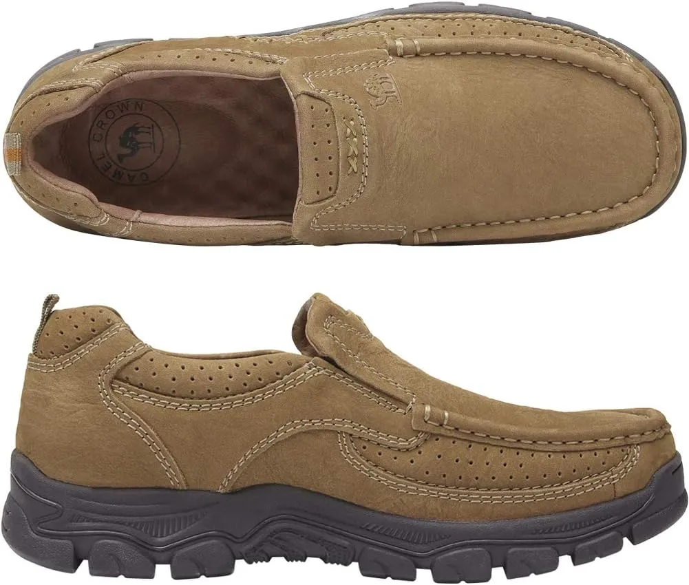 CAMEL CROWN Mens Loafers Slip On Loafer Leather Casual Walking Shoes Comfortable for Work Office Dress Outdoor