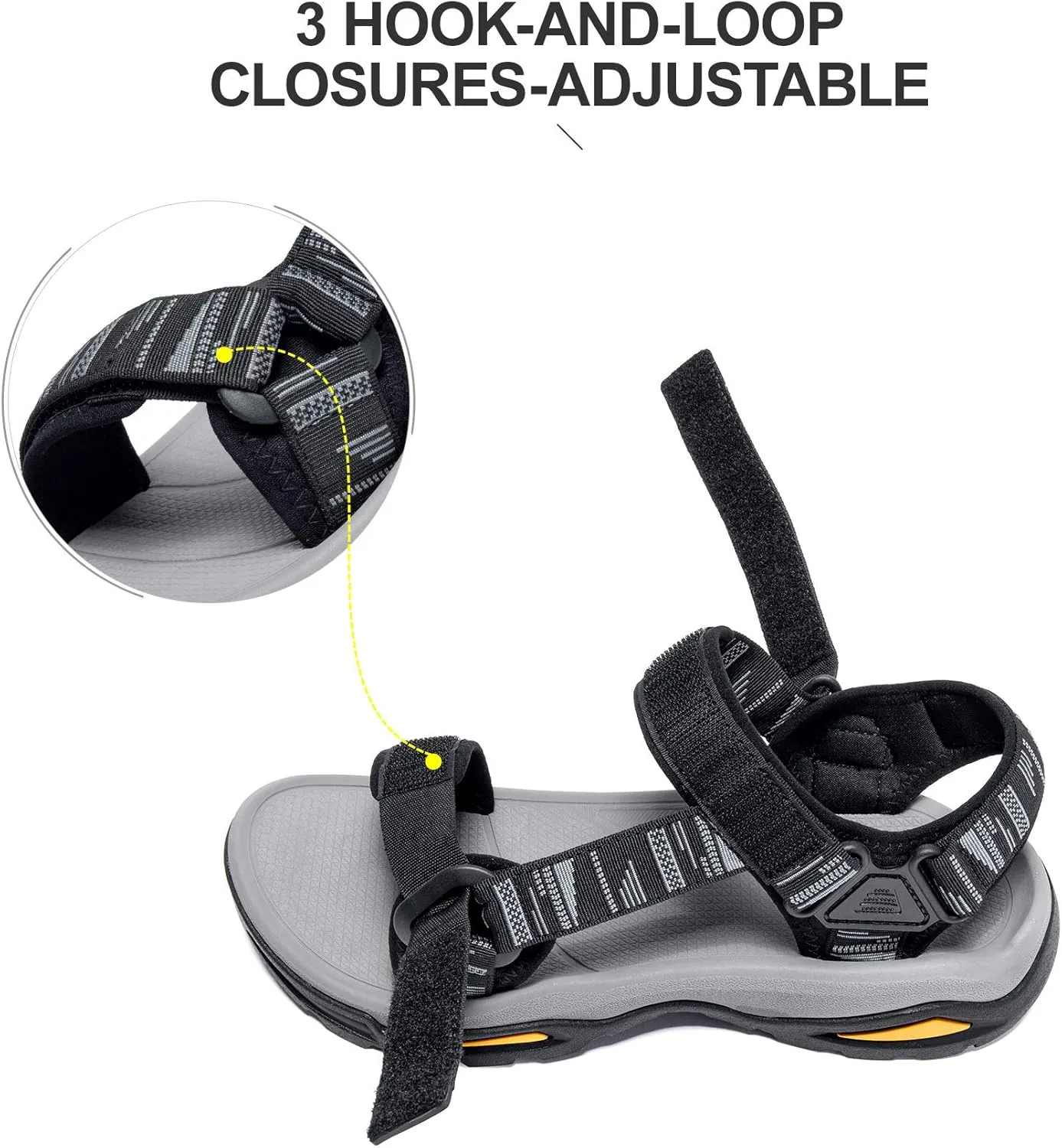 CAMEL CROWN Mens Waterproof Hiking Sandals with Arch Support Open Toe Summer Outdoor Beach Water Comfortable Sport Sandals