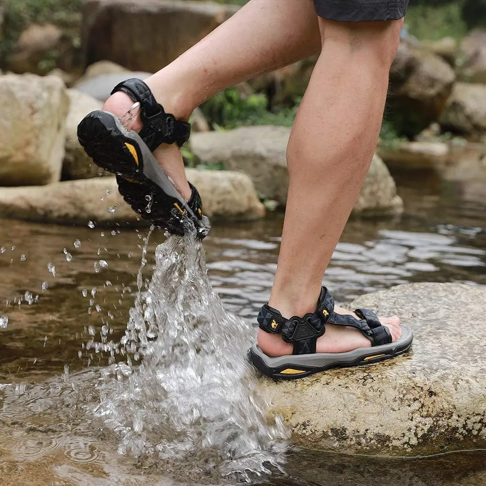 CAMEL CROWN Mens Waterproof Hiking Sandals with Arch Support Open Toe Summer Outdoor Beach Water Comfortable Sport Sandals