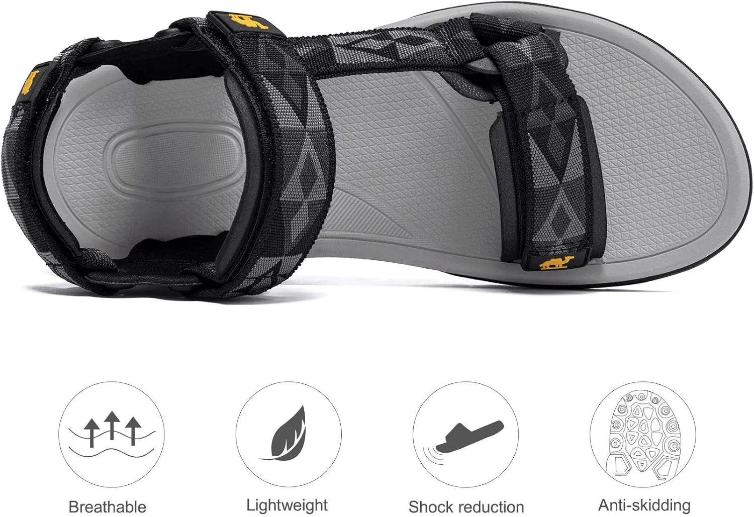 CAMEL CROWN Mens Waterproof Hiking Sandals with Arch Support Open Toe Summer Outdoor Beach Water Comfortable Sport Sandals