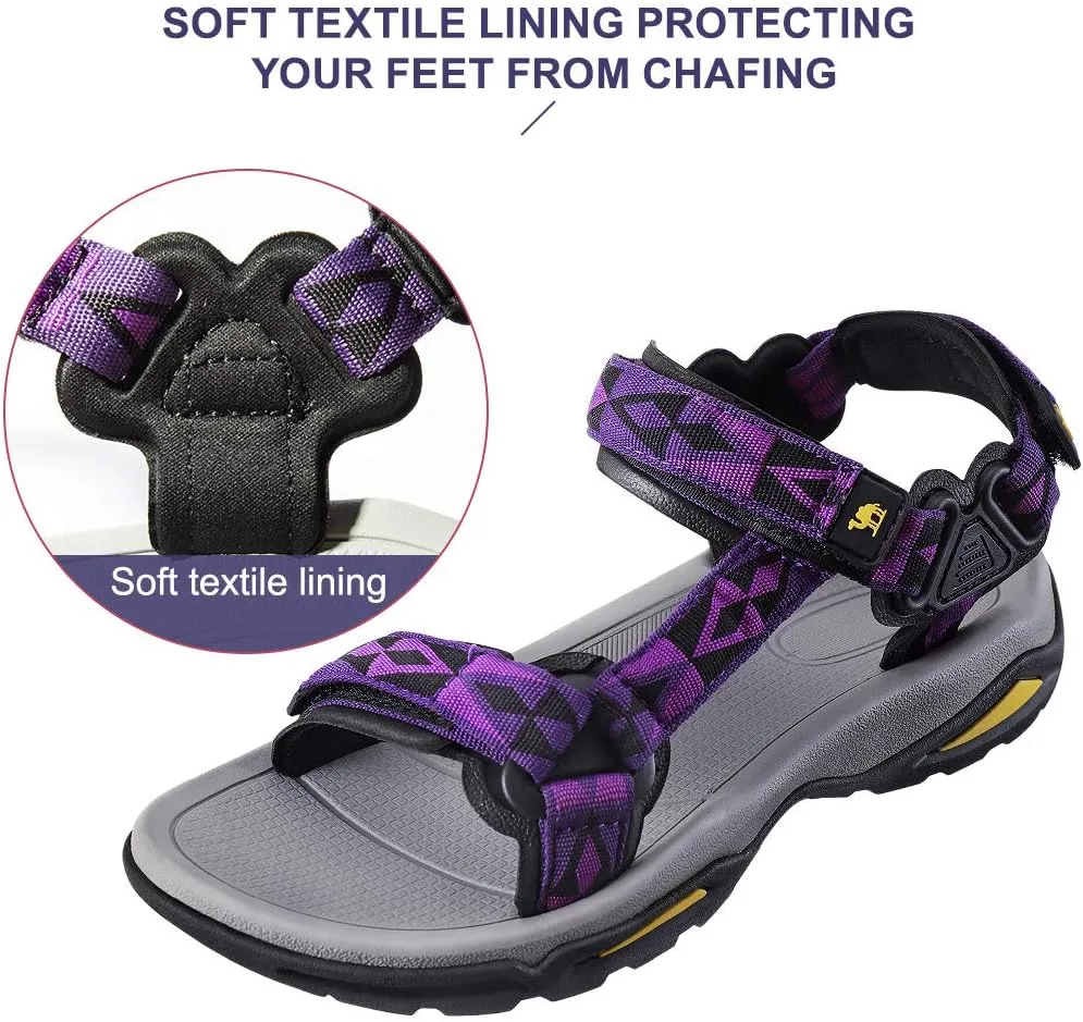 CAMEL CROWN Waterproof Hiking Sandals Women Arch Support Sport Comfortable Walking Water Sandals for Beach Travel Athletic