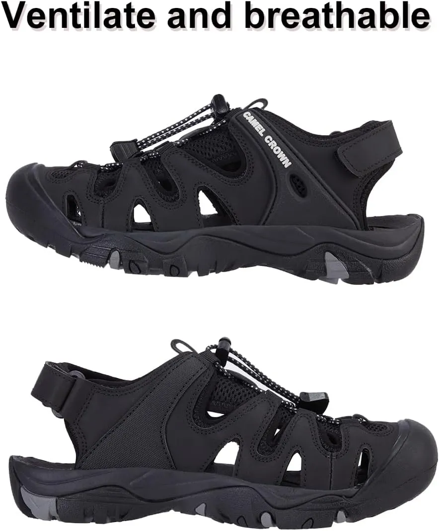 CAMEL CROWN Women's Hiking Sandals Waterproof Closed Toe Water Sandals Comfort Adjustable Athletic Outdoor Sandals for Summer Beach Hiker Walking Fishing