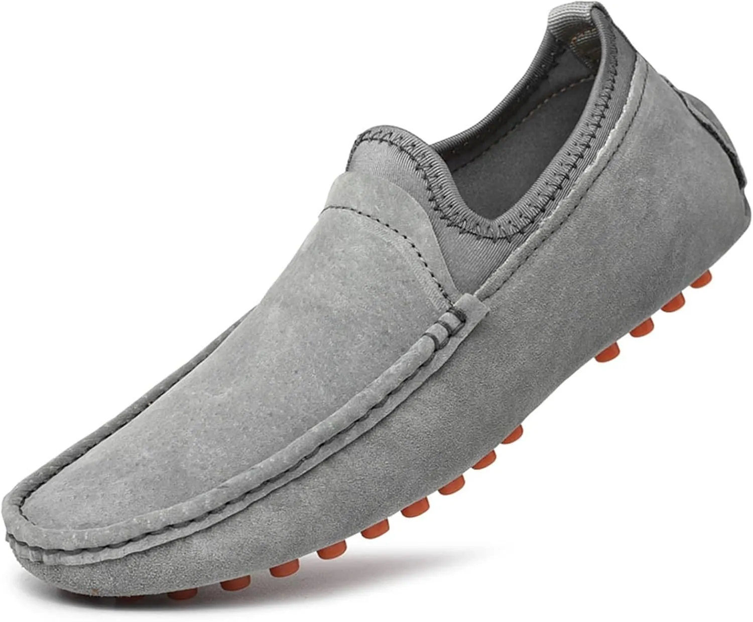 Casual Loafers for Men Lightweight Large Size Boat Shoes Genuine Suede Leather Moc Toe Slip on Flat Non-Slip Soles Casual