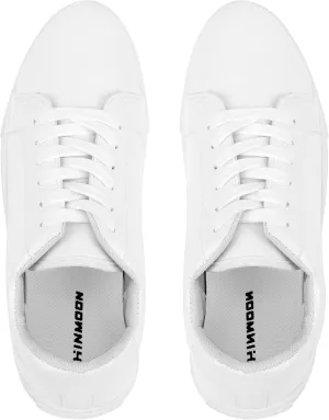 CHIN·MOON Men's Lightweight Casual Sneakers PU Leather Tennis Shoes Low Top Fashion Skate Sneaker