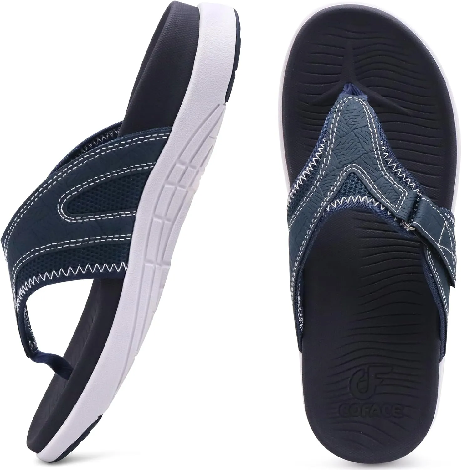 COFACE Flip Flops for Men with Arch Support Comfortable Man Thong Sandals Adjustable Beach Flip-flop Outdoor
