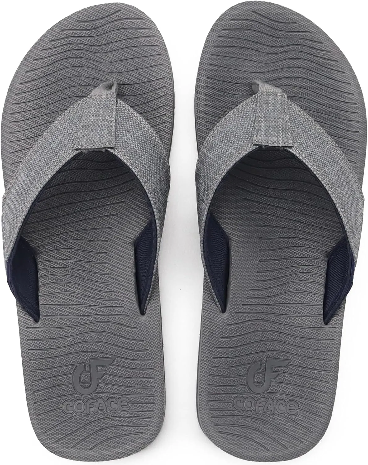 COFACE Flip Flops for Men with Arch Support Mens Sport Beach Thong-Sandals Outdoor 2025 Summer Leather Sandal for Man