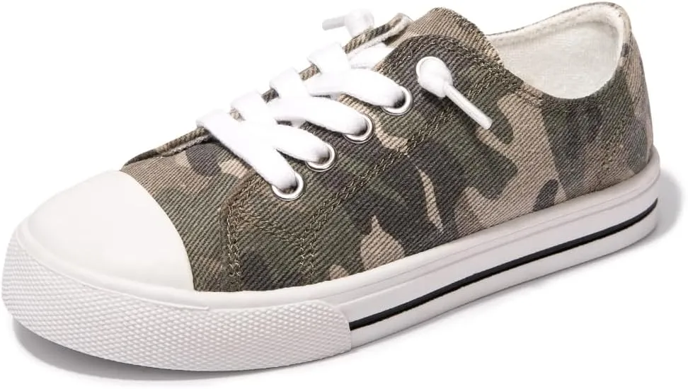 Colgo Boys Girls Sneakers Canvas Lace up Walking Shoes for Little Big Kids Size 11-6