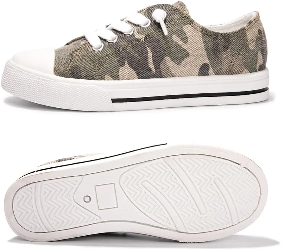 Colgo Boys Girls Sneakers Canvas Lace up Walking Shoes for Little Big Kids Size 11-6
