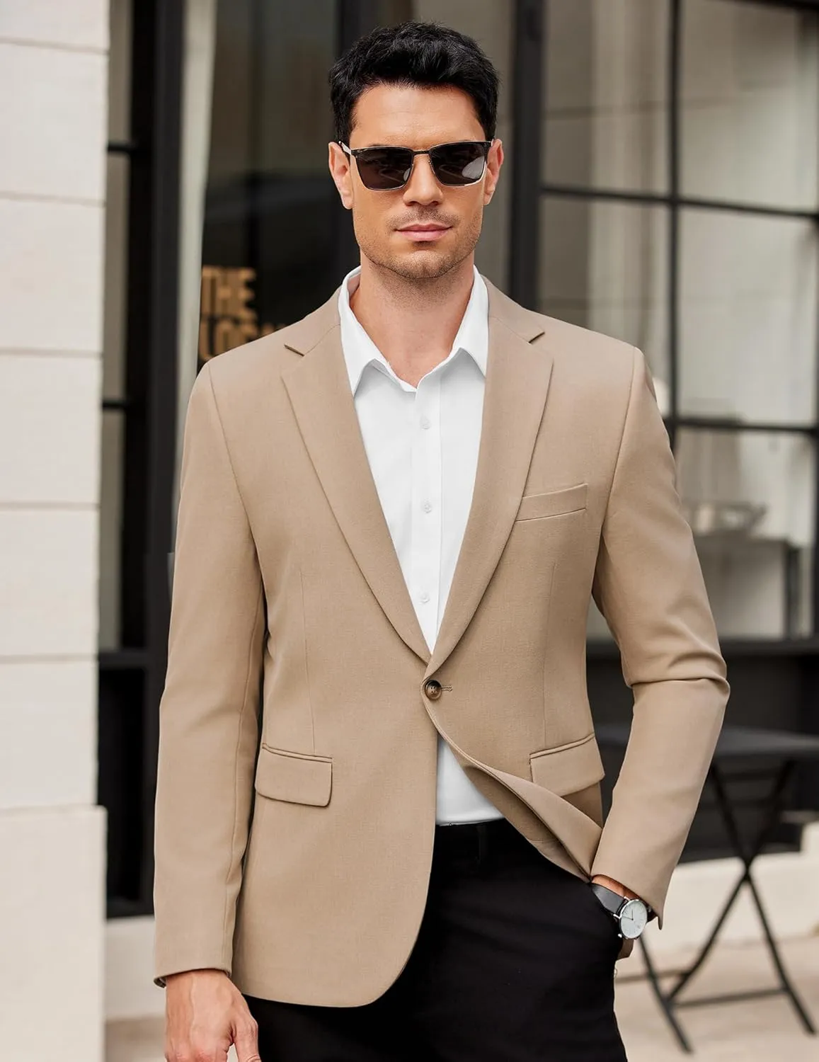 COOFANDY Men's Casual Blazer Regular Fit Lightweight Sport Coats One Button Suit Jacket Dress Blazer Jackets