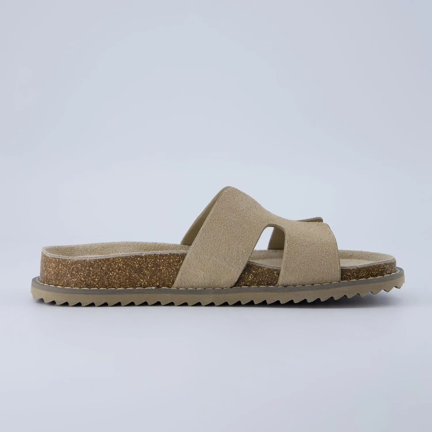 CUSHIONAIRE Wisdom Womens Sandals Cutout Strap Genuine Leather Slides – Slip On Cork Footbed Sandals for Women 2025