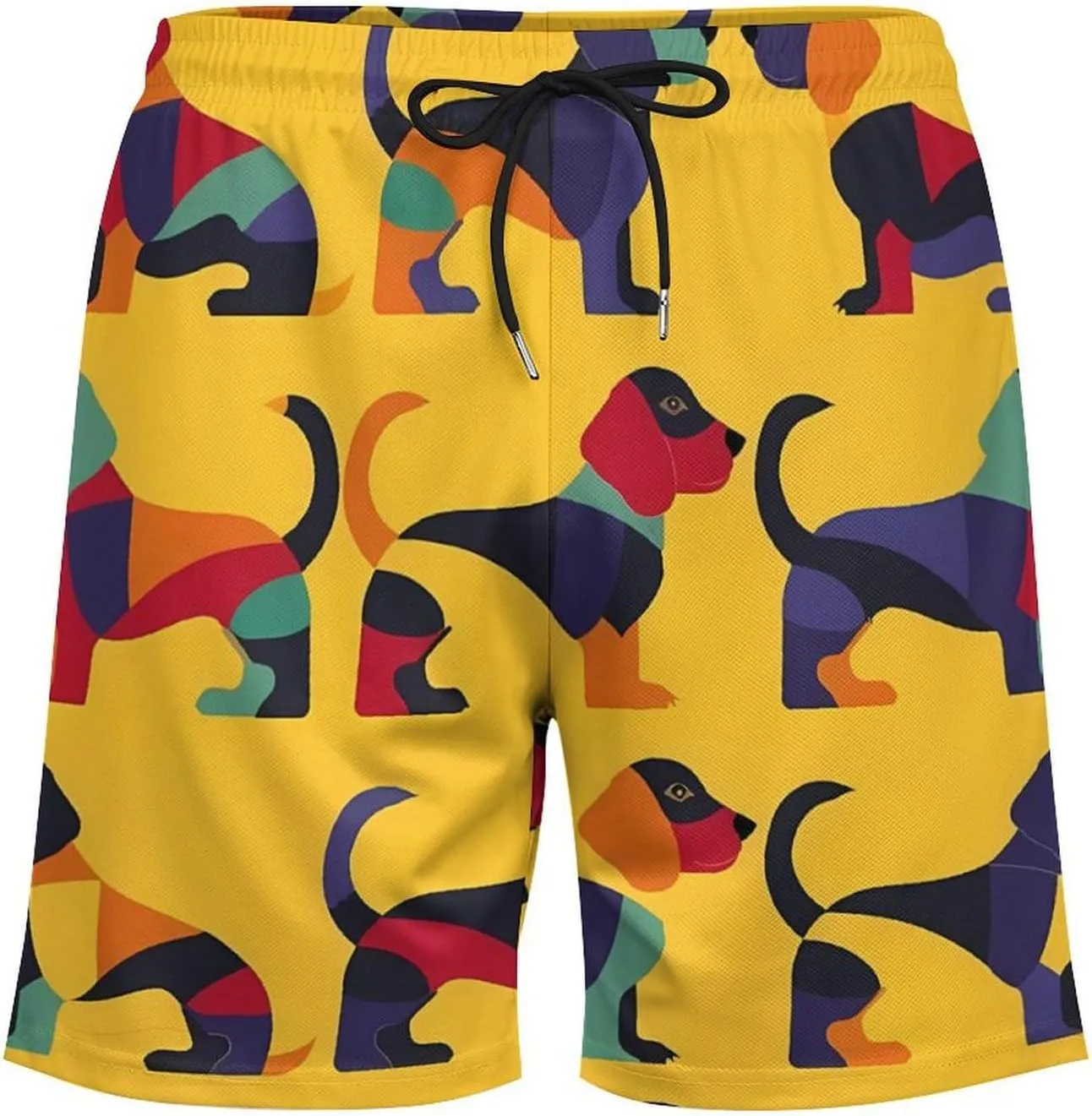 Cute Dachshunds Men's Swim Trunks Quick Dry Board Shorts Swimwear Beach Shorts with Compression Liner