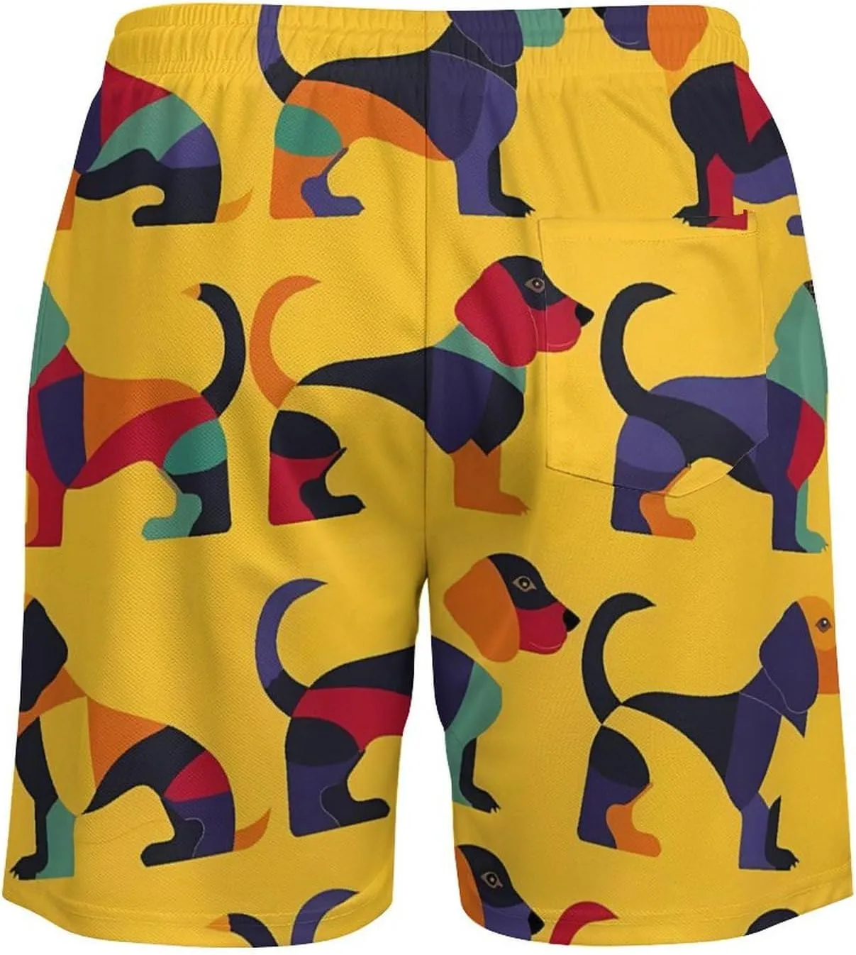Cute Dachshunds Men's Swim Trunks Quick Dry Board Shorts Swimwear Beach Shorts with Compression Liner