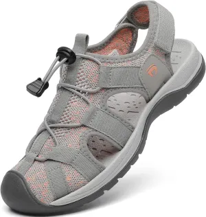 Dannto Women's Sport Sandals Close Toe Mesh Hiking Outdoor Athletic Casual Walking Sandals Water Shoes