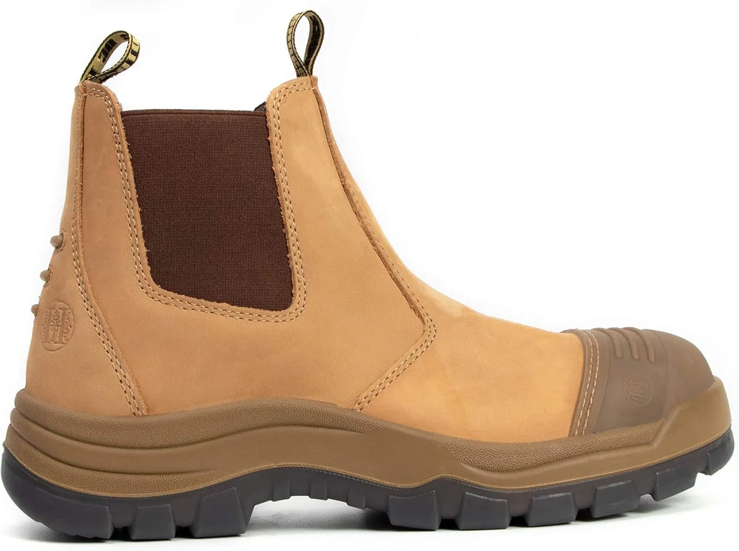 DIIG Work Boots for Men, Steel/Soft Toe Waterproof Working Boots, Slip Resistant Anti-Static Slip-on Safety Working Shoes