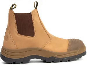 DIIG Work Boots for Men, Steel/Soft Toe Waterproof Working Boots, Slip Resistant Anti-Static Slip-on Safety Working Shoes