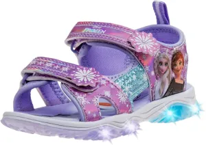 Disney Girls Frozen LED Light Up Sandal - Outdoor Slipon Quick Dry Waterproof Shoe - (Toddler/Little Kid)