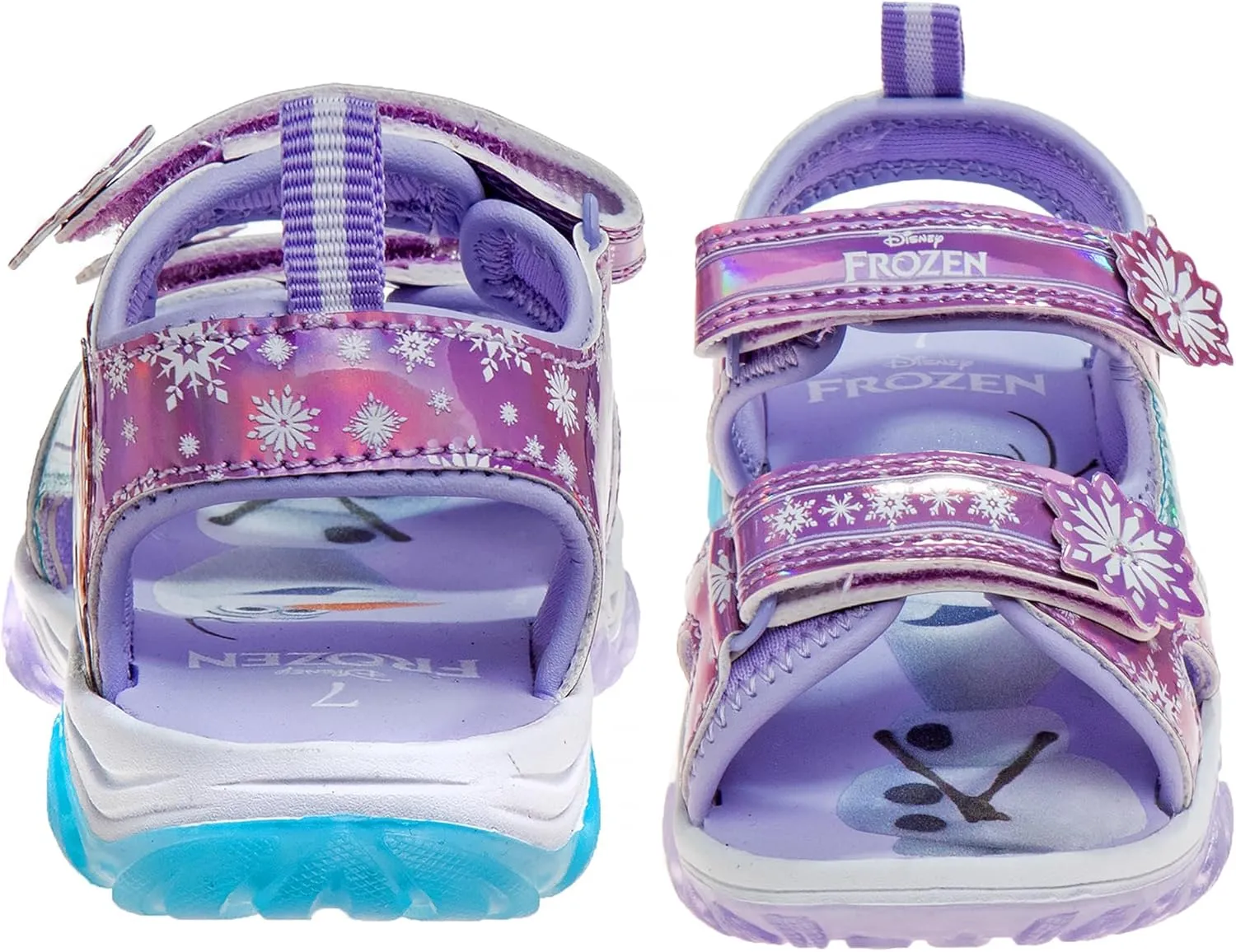 Disney Girls Frozen LED Light Up Sandal - Outdoor Slipon Quick Dry Waterproof Shoe - (Toddler/Little Kid)