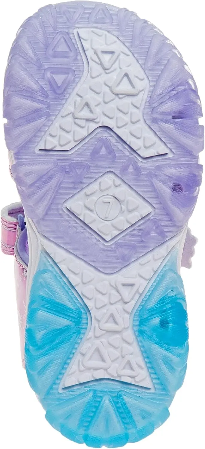 Disney Girls Frozen LED Light Up Sandal - Outdoor Slipon Quick Dry Waterproof Shoe - (Toddler/Little Kid)